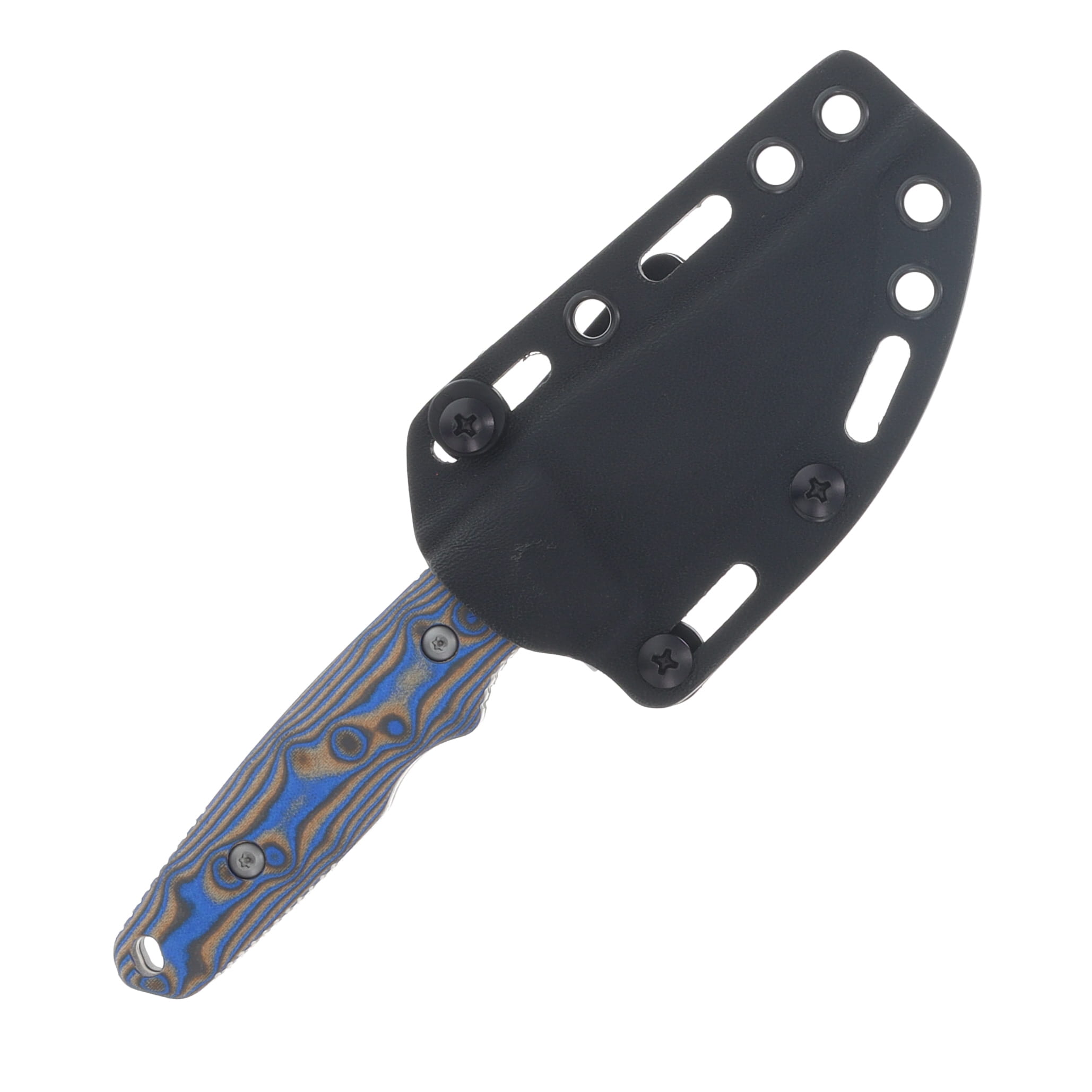 Vosteed H-Back Fixed Blade Knife Stonewash Nitro-V/Blue Ocean Micarta D0407 View 3