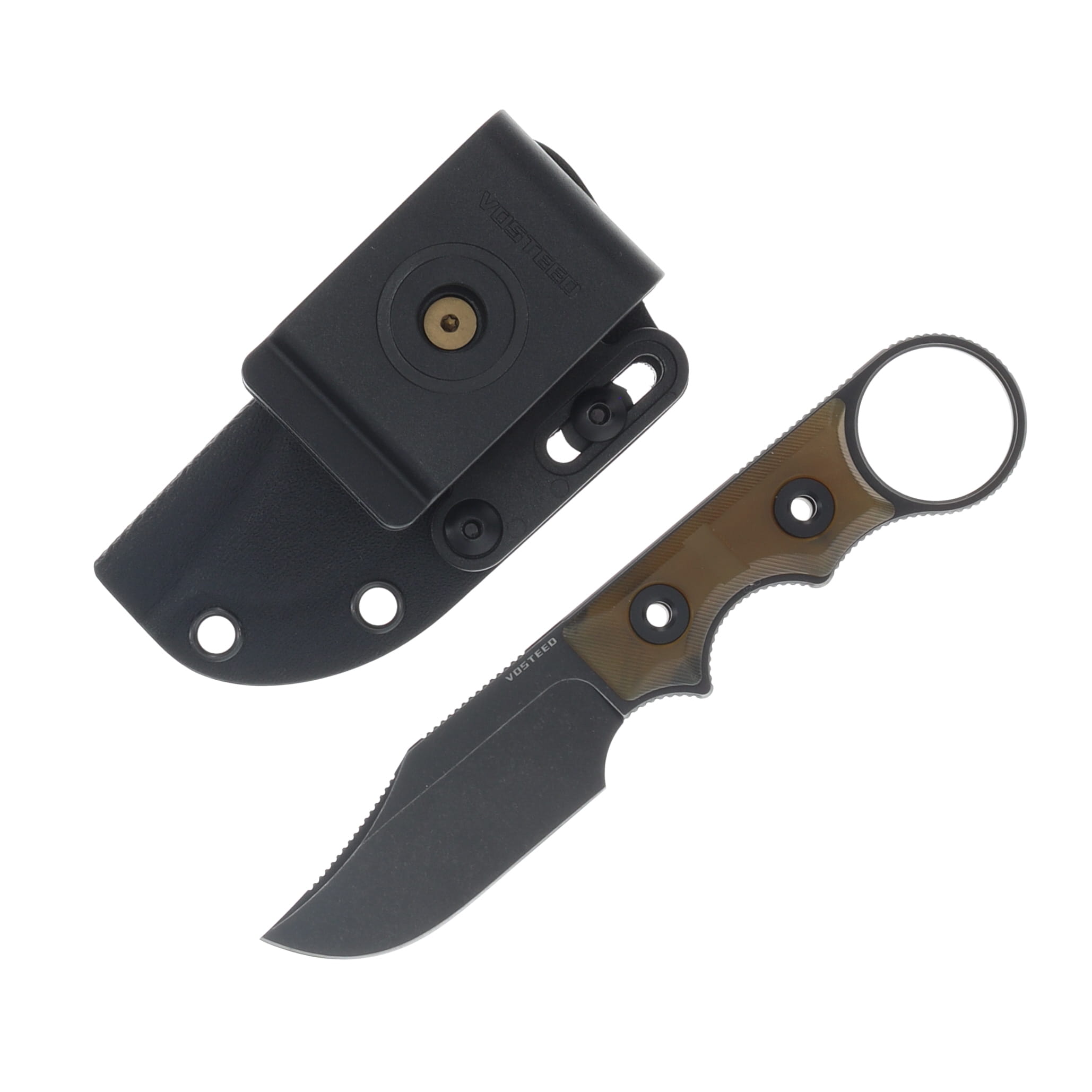 Vosteed Quokka-O Fixed Blade Black Stonewash/Amber Ultem PEI D0503 View 2