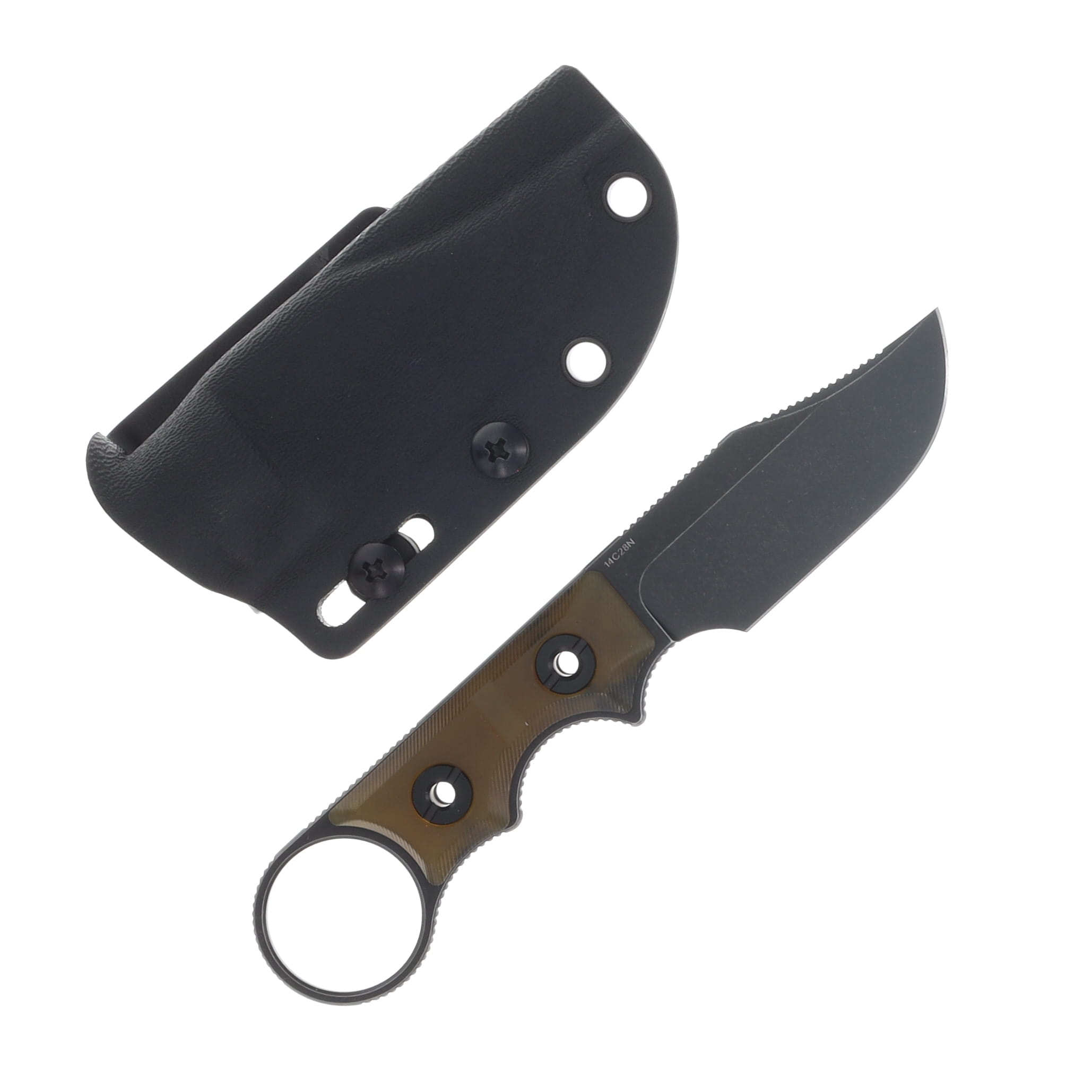 Vosteed Quokka-O Fixed Blade Black Stonewash/Amber Ultem PEI D0503 View 1