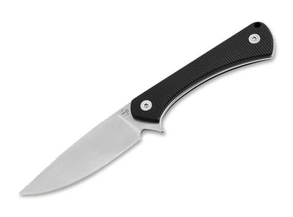 Boker Plus Brasa Fixed Blade Knife 2.83in Plain Stonewash Drop Point View 1