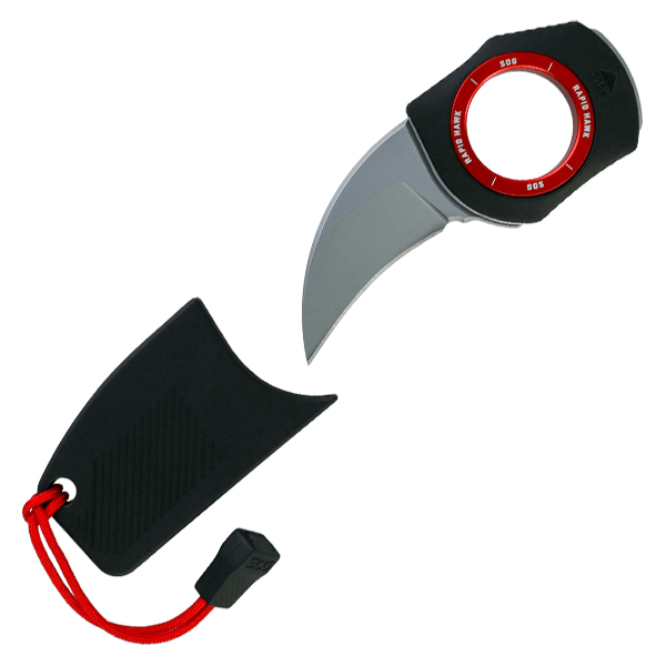 SOG Rapid Hawk Fixed Blade Neck Knife Red/Black SOG-18-30-07-43 View 2