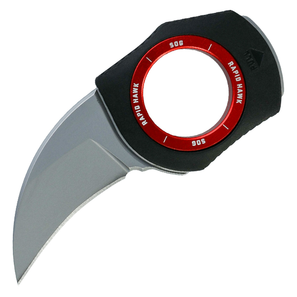 SOG Rapid Hawk Fixed Blade Neck Knife Red/Black SOG-18-30-07-43 View 1