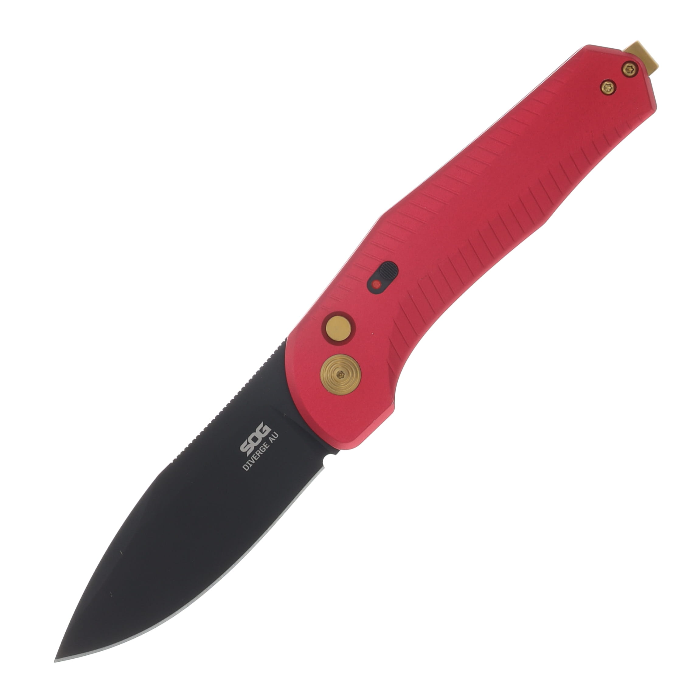 SOG Diverge Automatic Knife PVD D2/Red Aluminum SOG-15-02-02-43 View 1