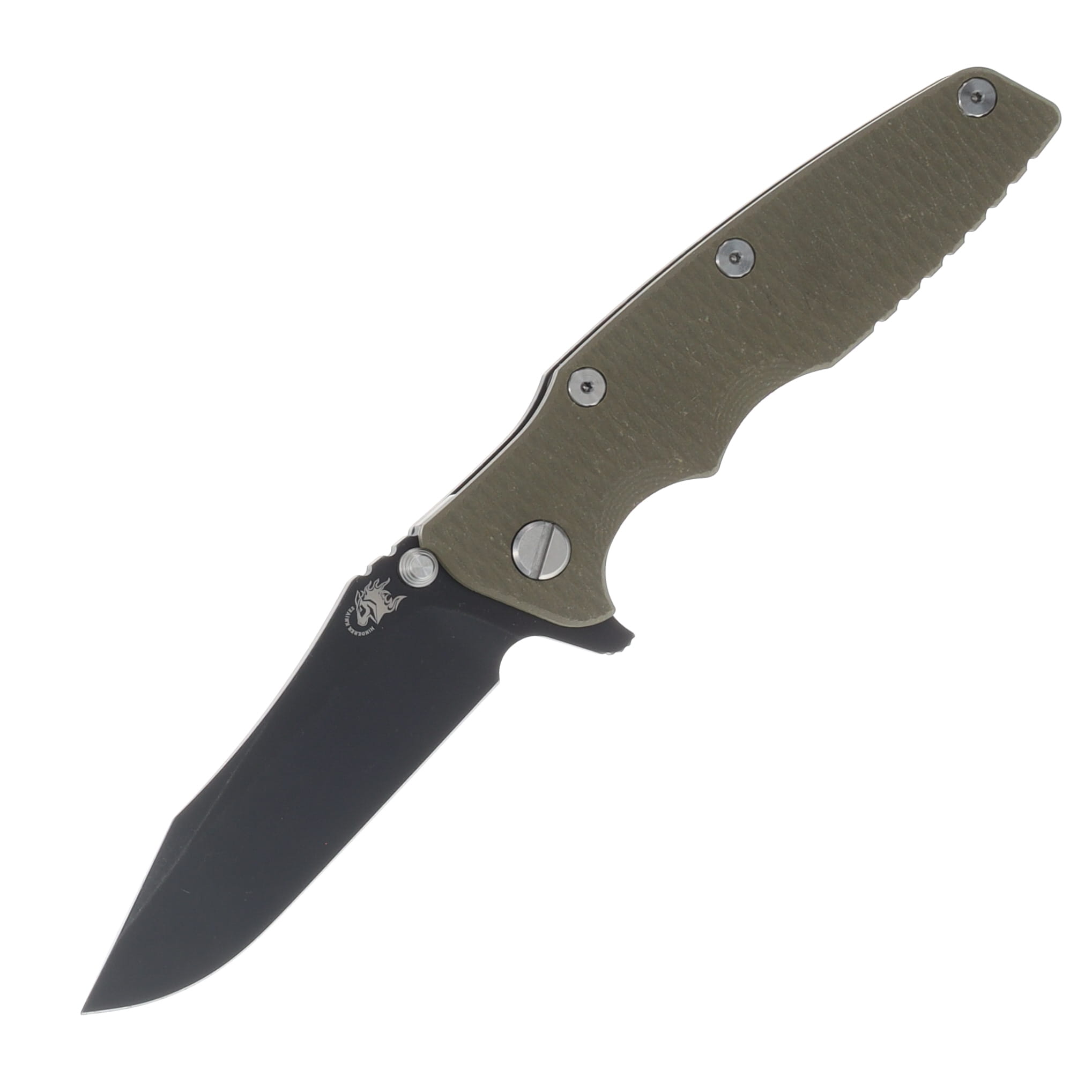 Hinderer 3.5 Eklipse Tri-way Folding Knife OD Green G-10 Handle Battle Black DLC Spearpoint Blade KEK35SPEDLCTWBBKOD View 1