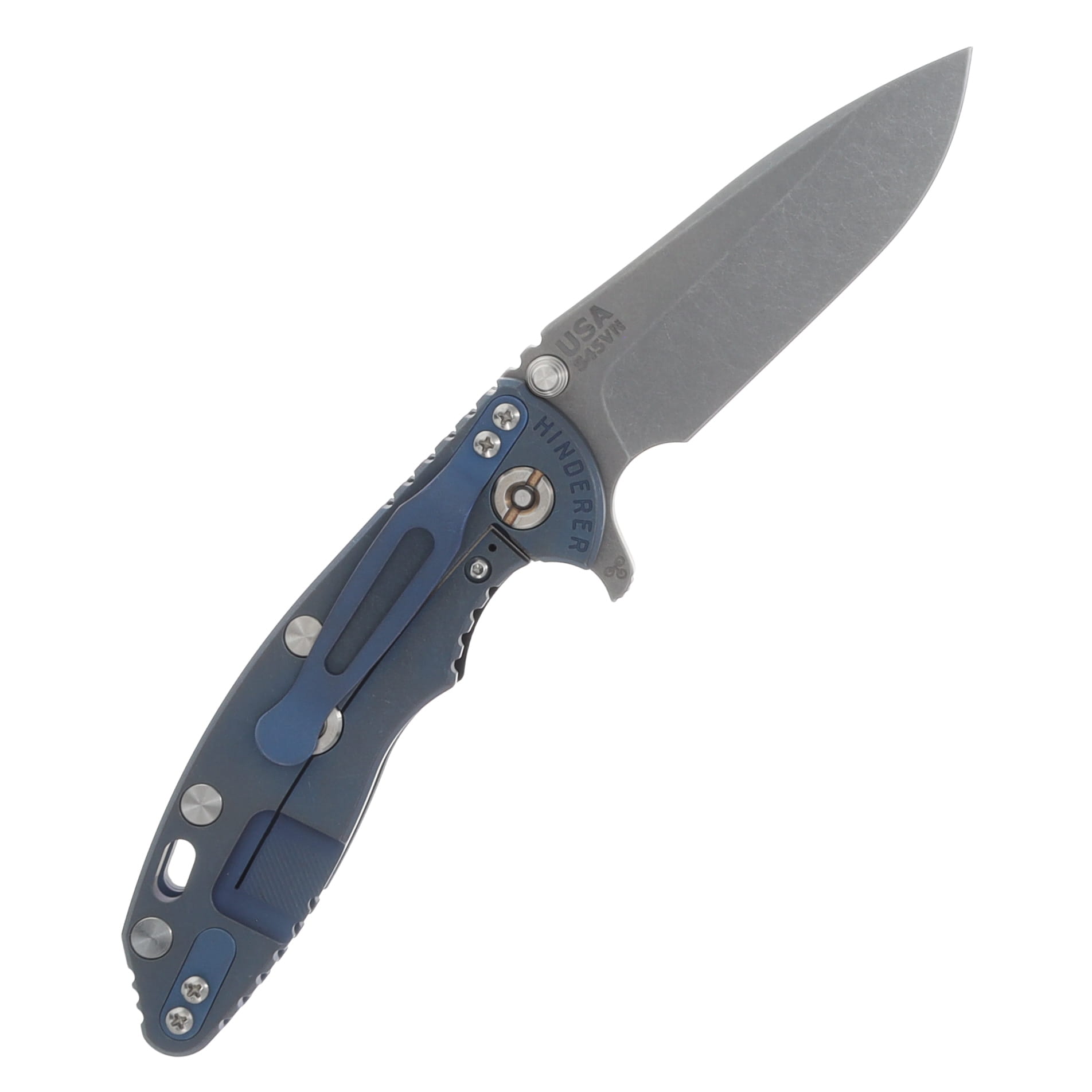 Hinderer 3.25 XM-18 Tri-Way Folding Knife Battle Blue Black-Blue G-10 Handle SW Spear Point Blade KXM325SPETWBBLBLBK View 2
