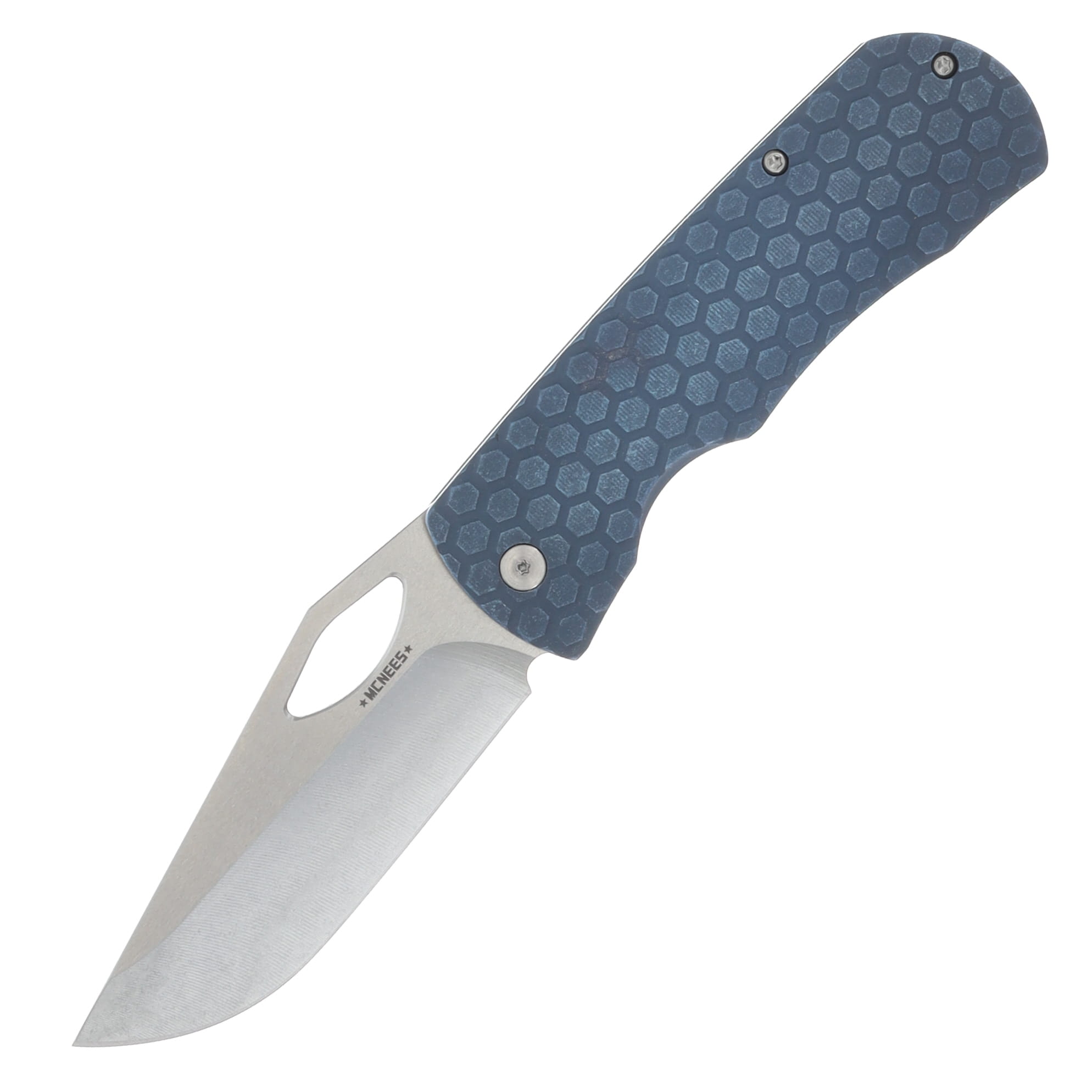 McNees 3.75 DX Dixon Folding Knife Honeycomb Blue Atomic Handle MagnaCut Blade MCDIXHONEYBLA View 1