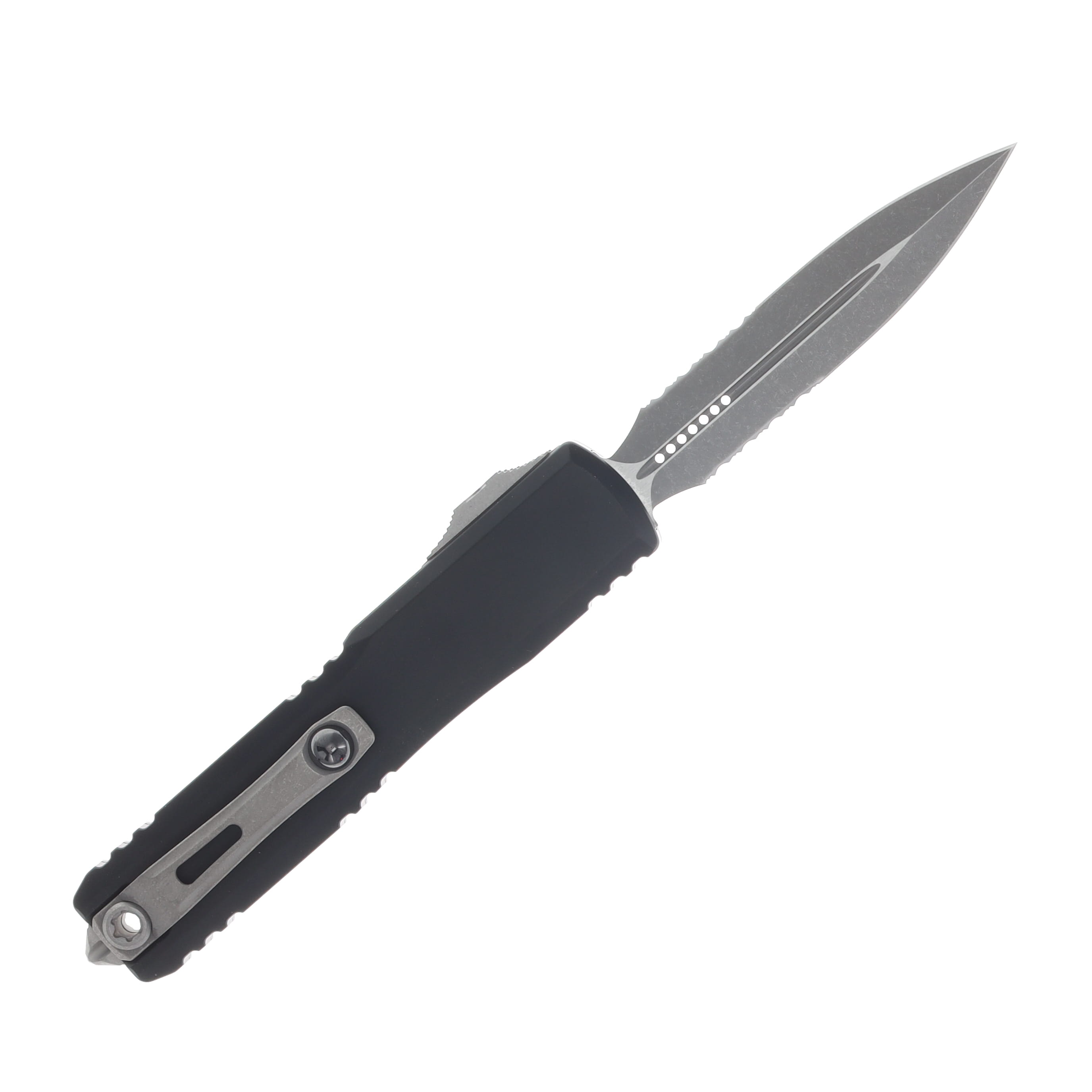 Microtech Ultratech GEN IV OTF Auto D/E Apocalyptic PS Blade Black Handle AUMT1122411AP View 2