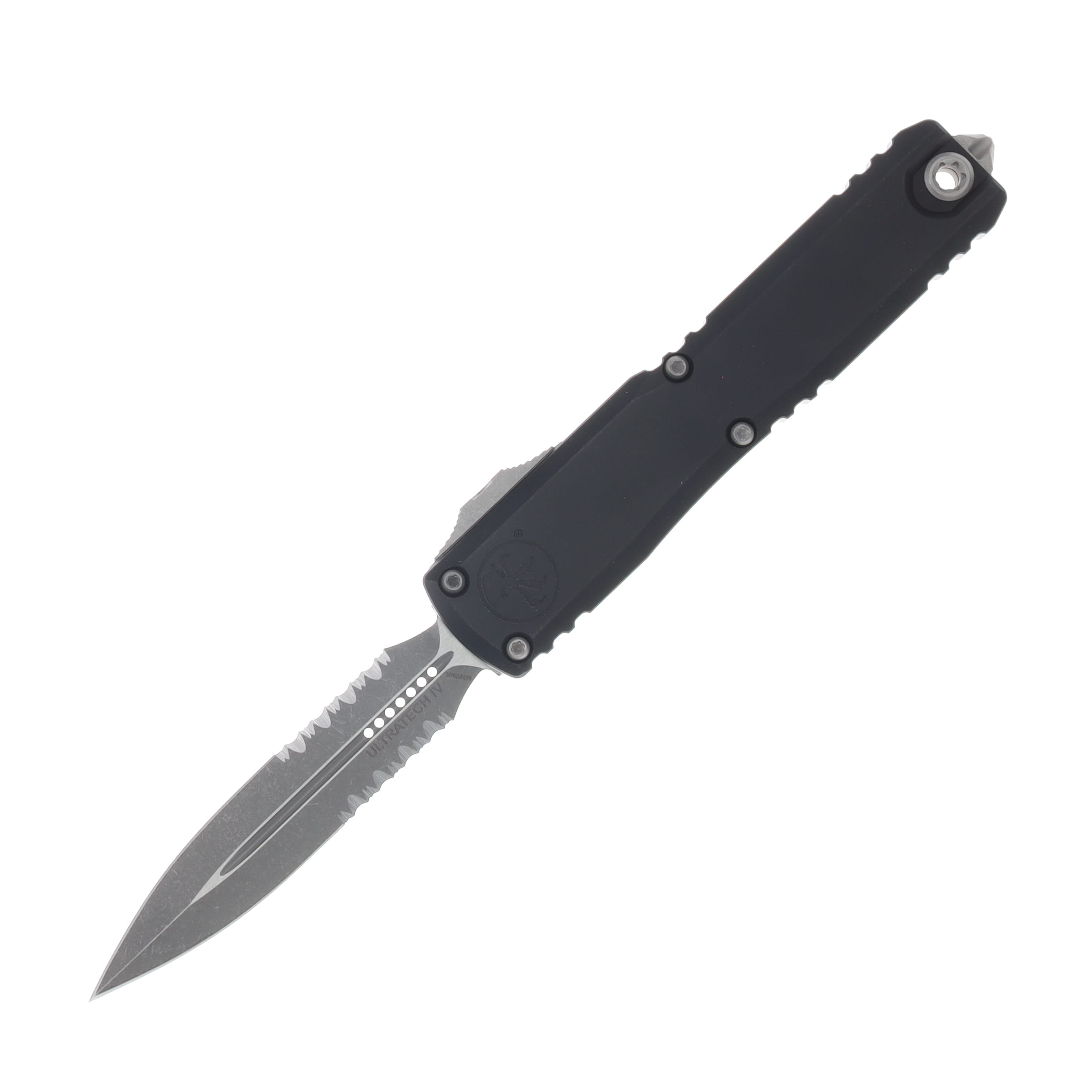 Microtech Ultratech GEN IV OTF Auto D/E Apocalyptic PS Blade Black Handle AUMT1122411AP View 1