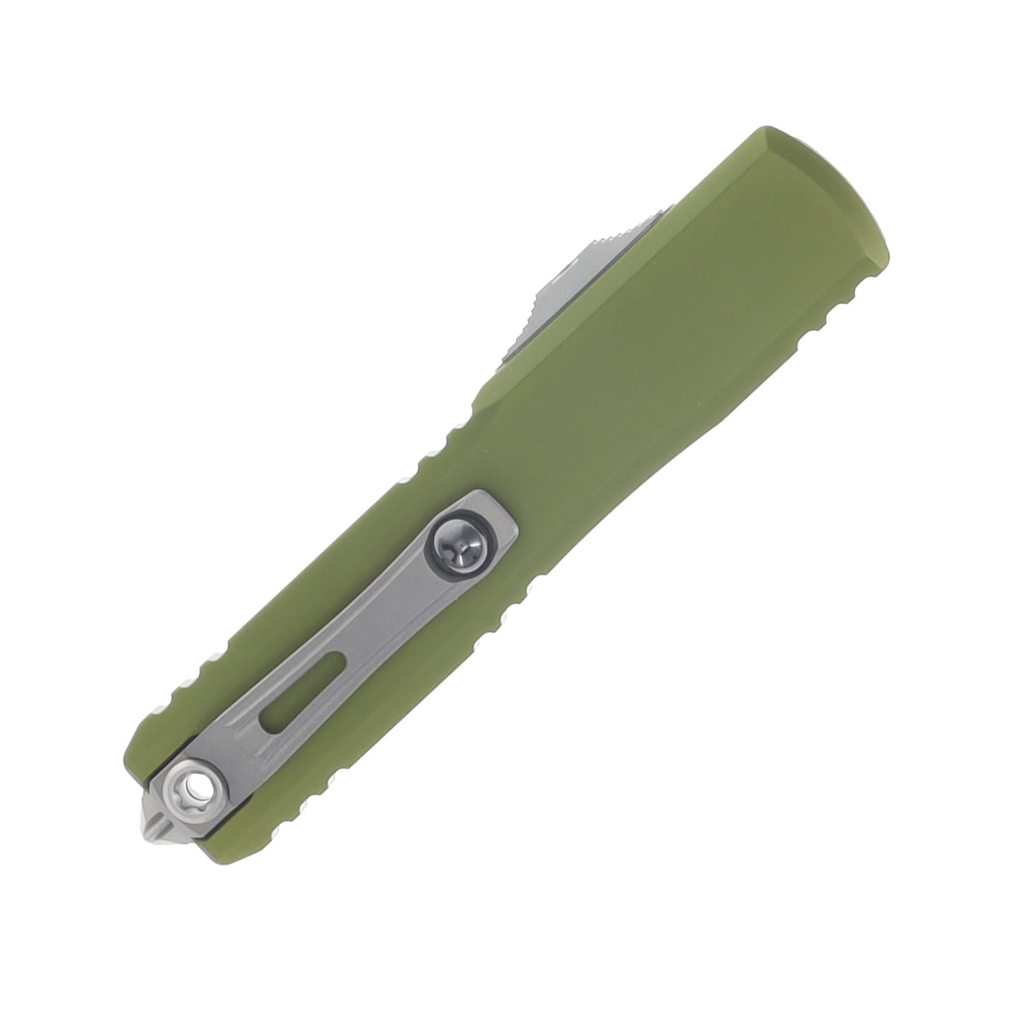 Microtech Ultratech GEN IV OTF Auto D/E Stonewash PS Blade Olive Drab Handle View 4