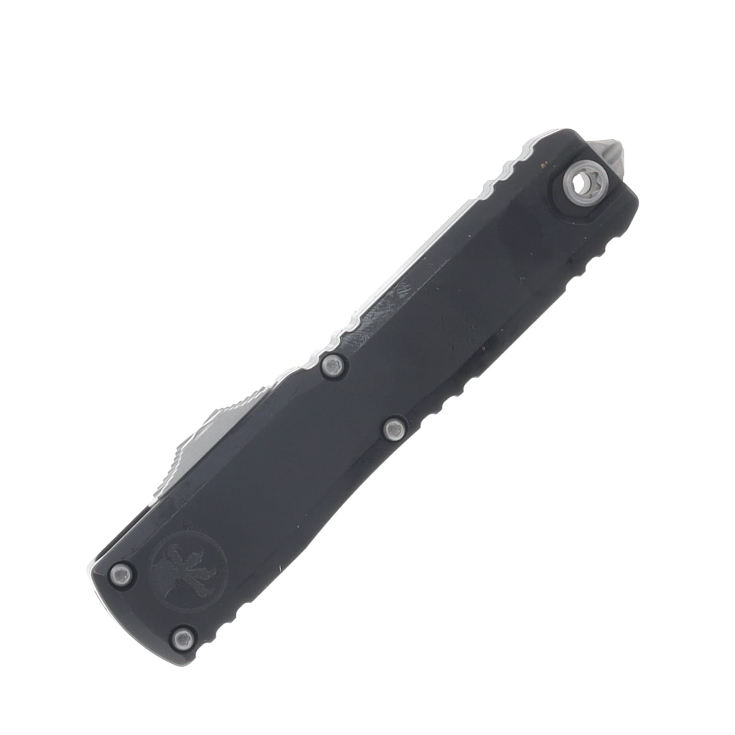 Microtech Ultratech GEN IV OTF Auto D/E Apocalyptic Full Serrate Blade Black Handle AUMT1122412AP View 4