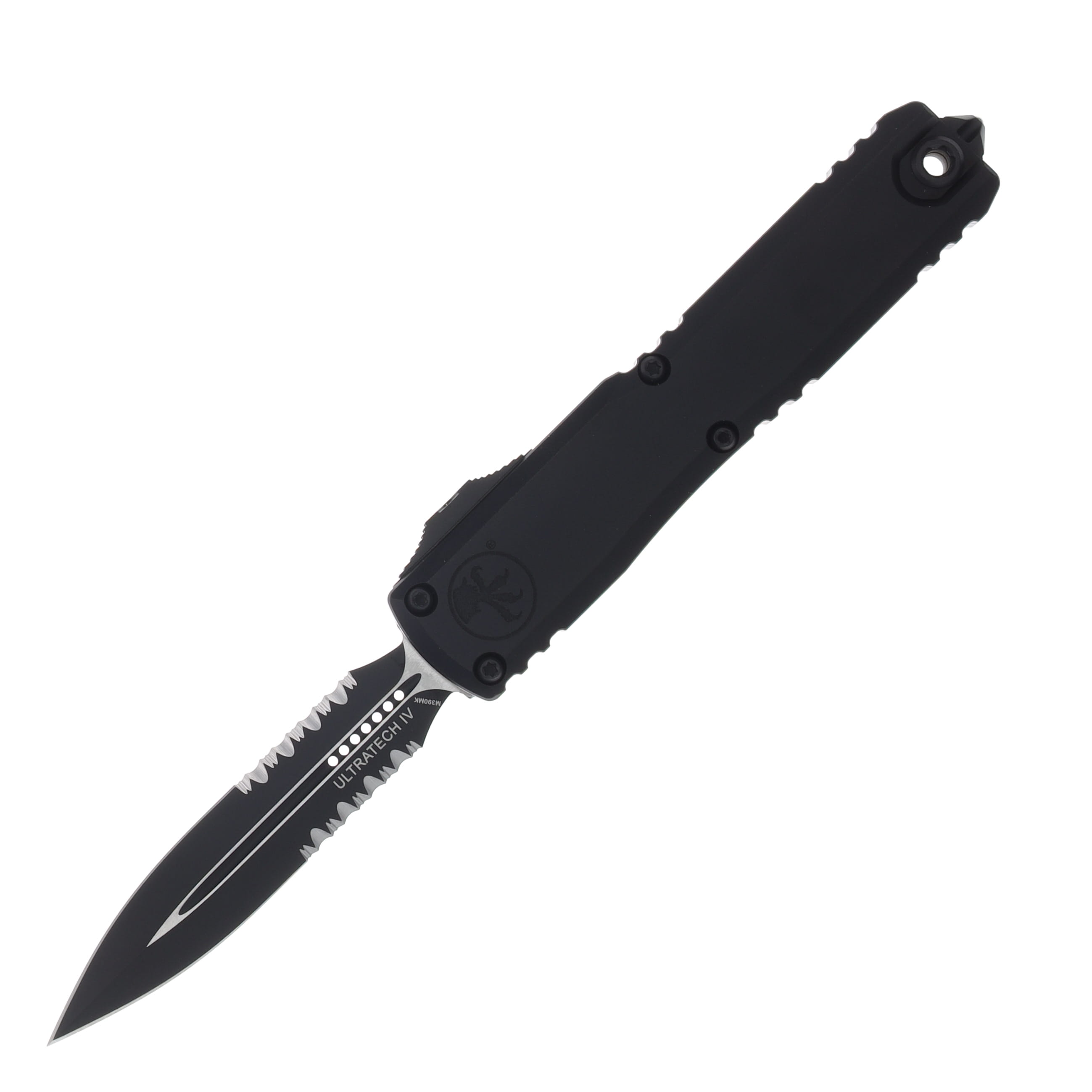 Microtech Ultratech GEN IV OTF Auto D/E Part Serrate Black Tactical AUMT112242T View 2