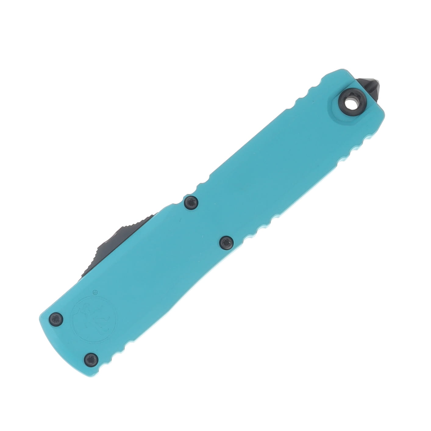 Microtech Ultratech GEN IV OTF Auto T/E Black Standard Blade Cyan Handle AUMT112341CN View 3