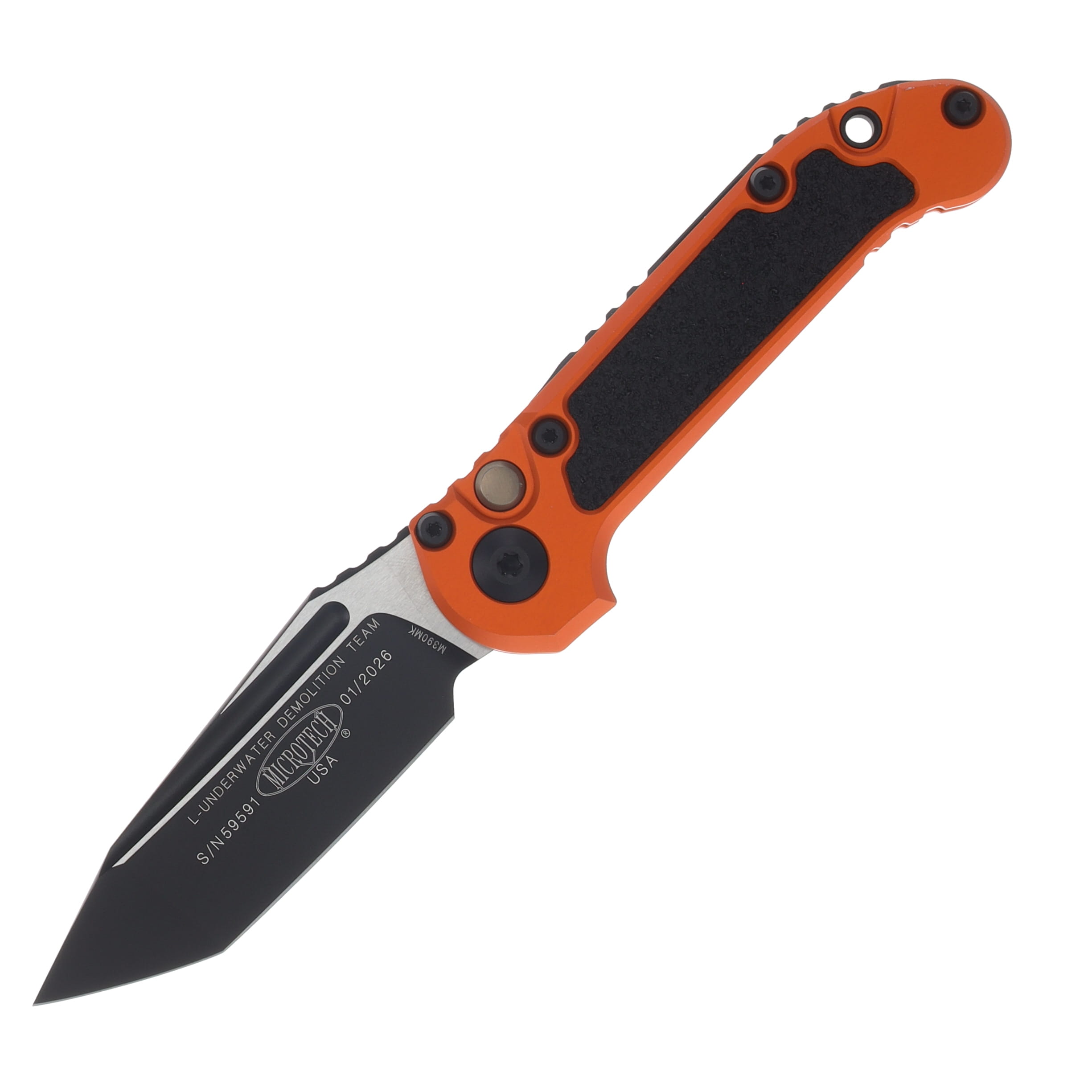Microtech LUDT Gen III Automatic Knife Black Tanto/Orange AUMT11361OR View 1