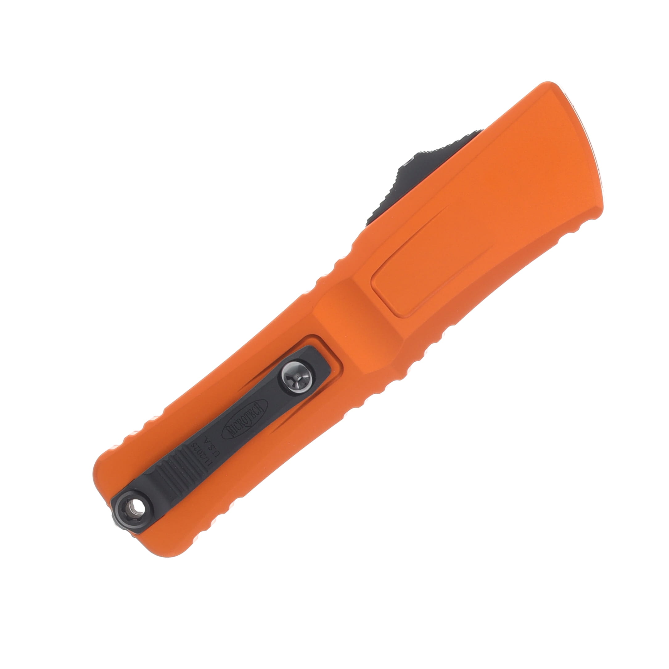 Microtech Combat Troodon GEN III OTF Auto D/E Black Full Serrate Blade Orange Handle AUMT11423OR View 4
