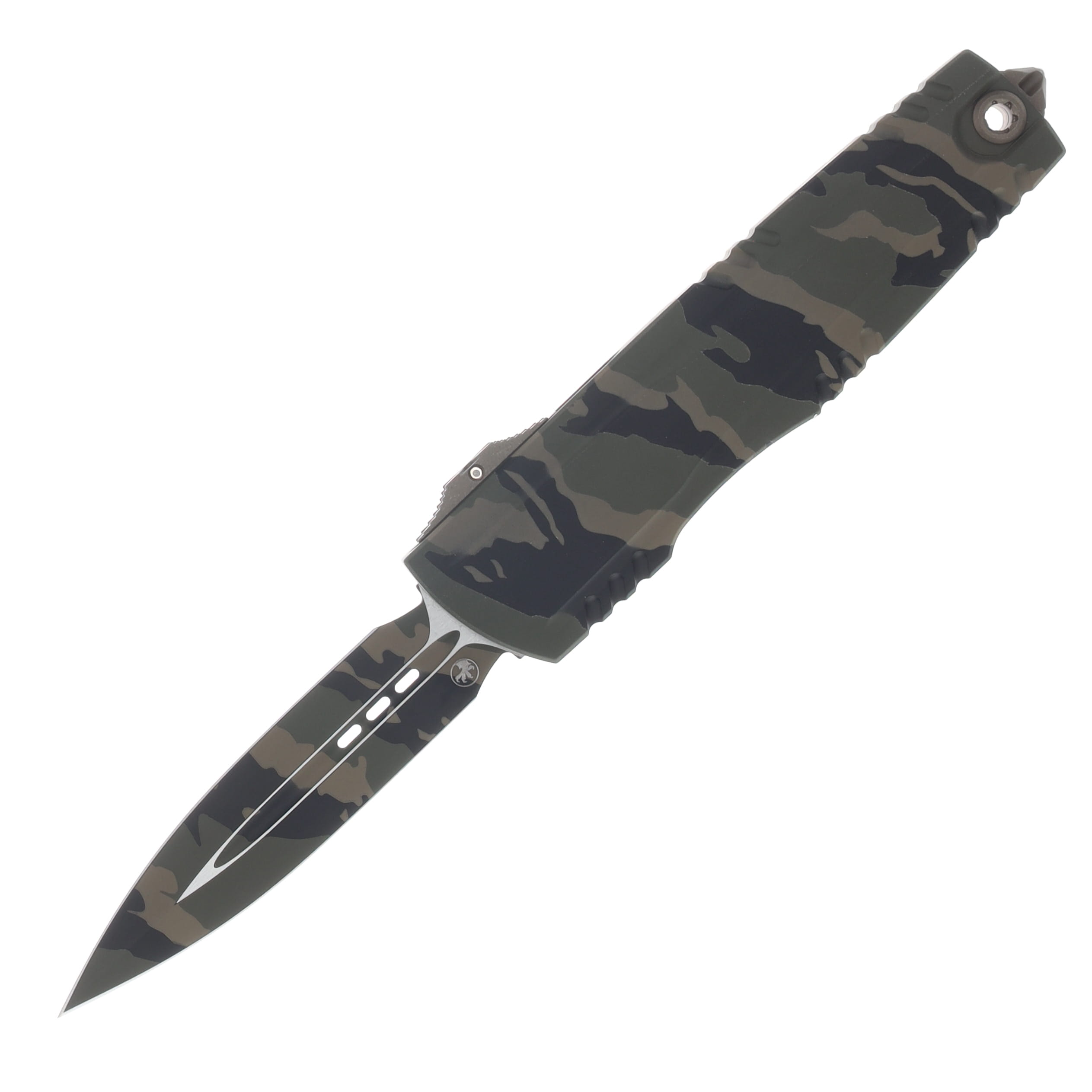 Microtech Luminary ZPB OTF Auto D/E Standard Cerakote Tiger Stripe Camo AUMT12701TSCS View 1