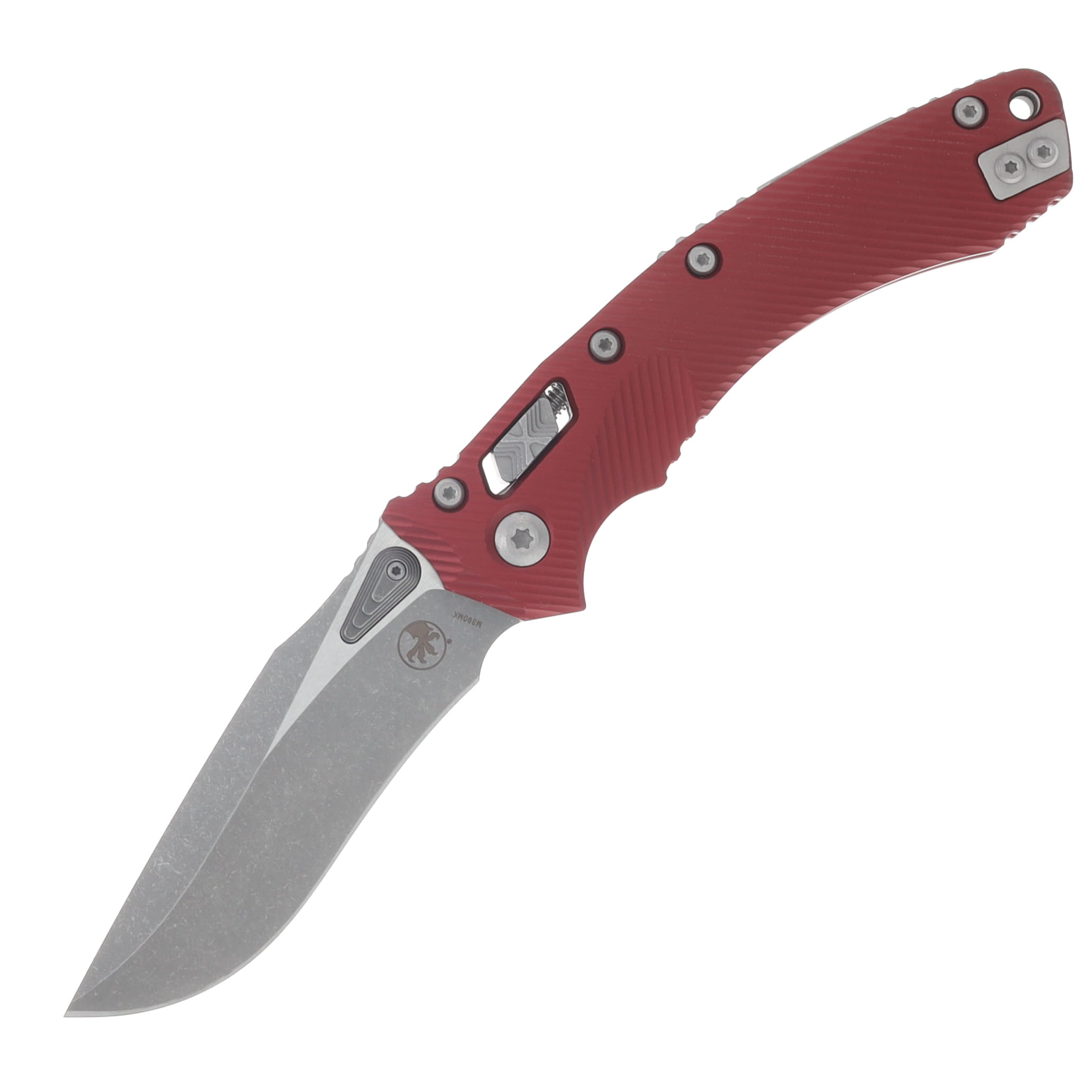 Microtech Amphibian RAM-LOK Folding Knife Apocalyptic Standard Edge/Fluted Merlot MT137RL10APFLMR View 1