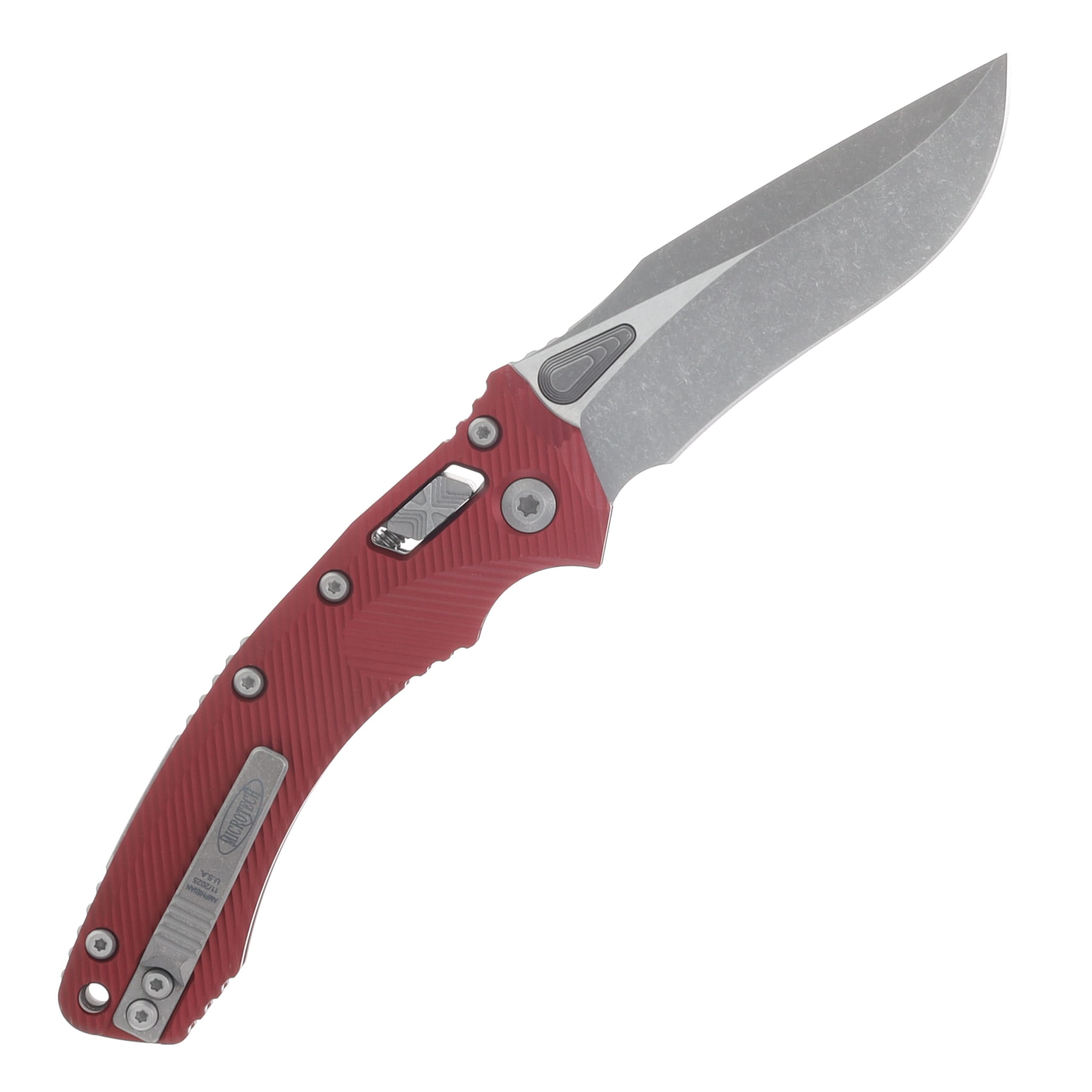 Microtech Amphibian RAM-LOK Folding Knife Apocalyptic Standard Edge/Fluted Merlot MT137RL10APFLMR View 2