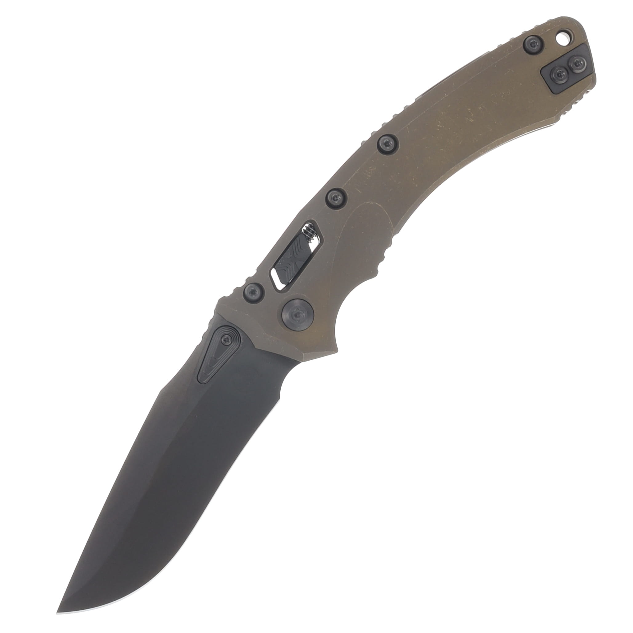 Marfione Amphibian RAM-LOK Folding Knife DLC Stonewash/Antique Bronze Anodized Slab Side Titanium with DLC Double Vapor Blast Hardware MT137RL1DLCTMS1 View 1