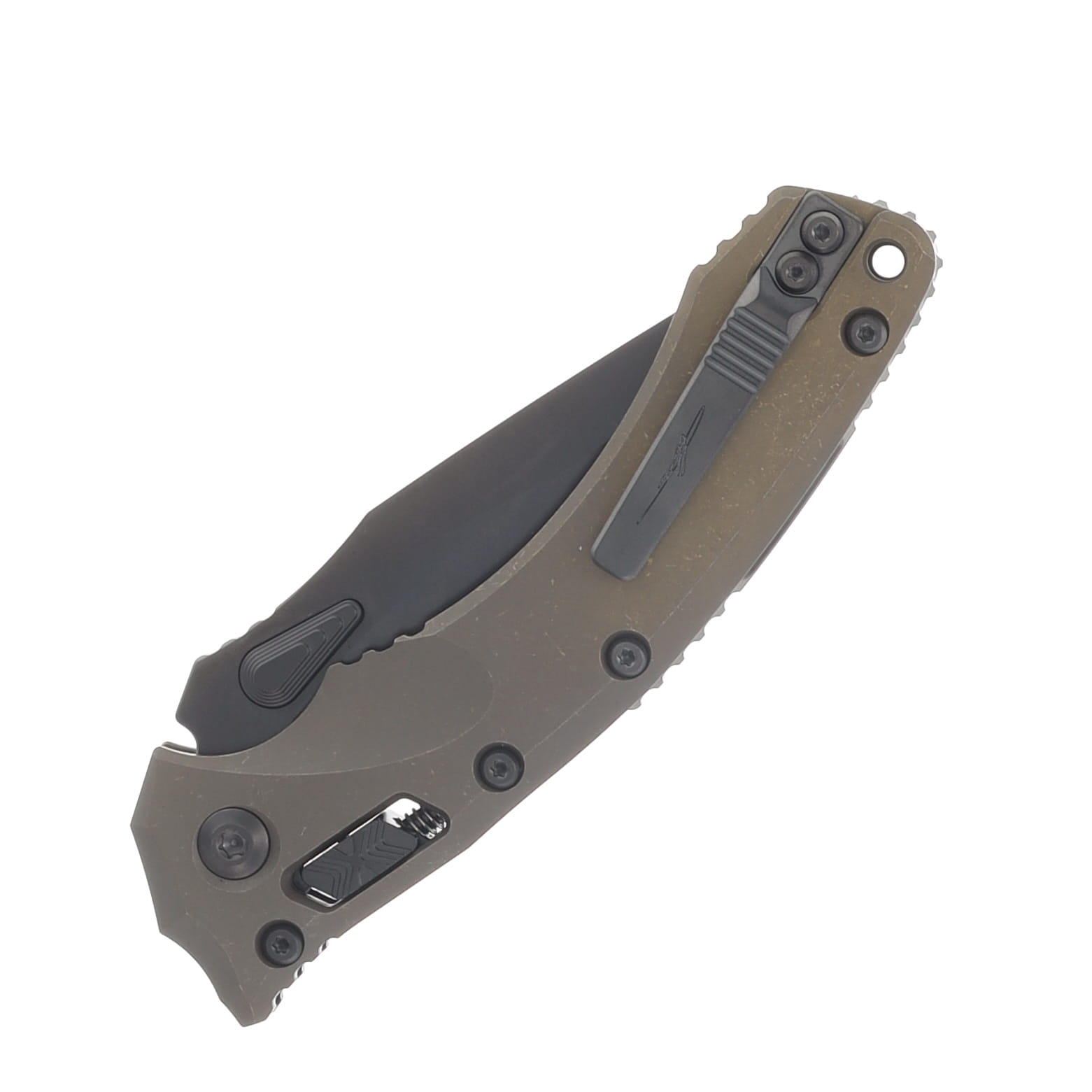 Marfione Amphibian RAM-LOK Folding Knife DLC Stonewash/Antique Bronze Anodized Slab Side Titanium with DLC Double Vapor Blast Hardware MT137RL1DLCTMS1 View 5