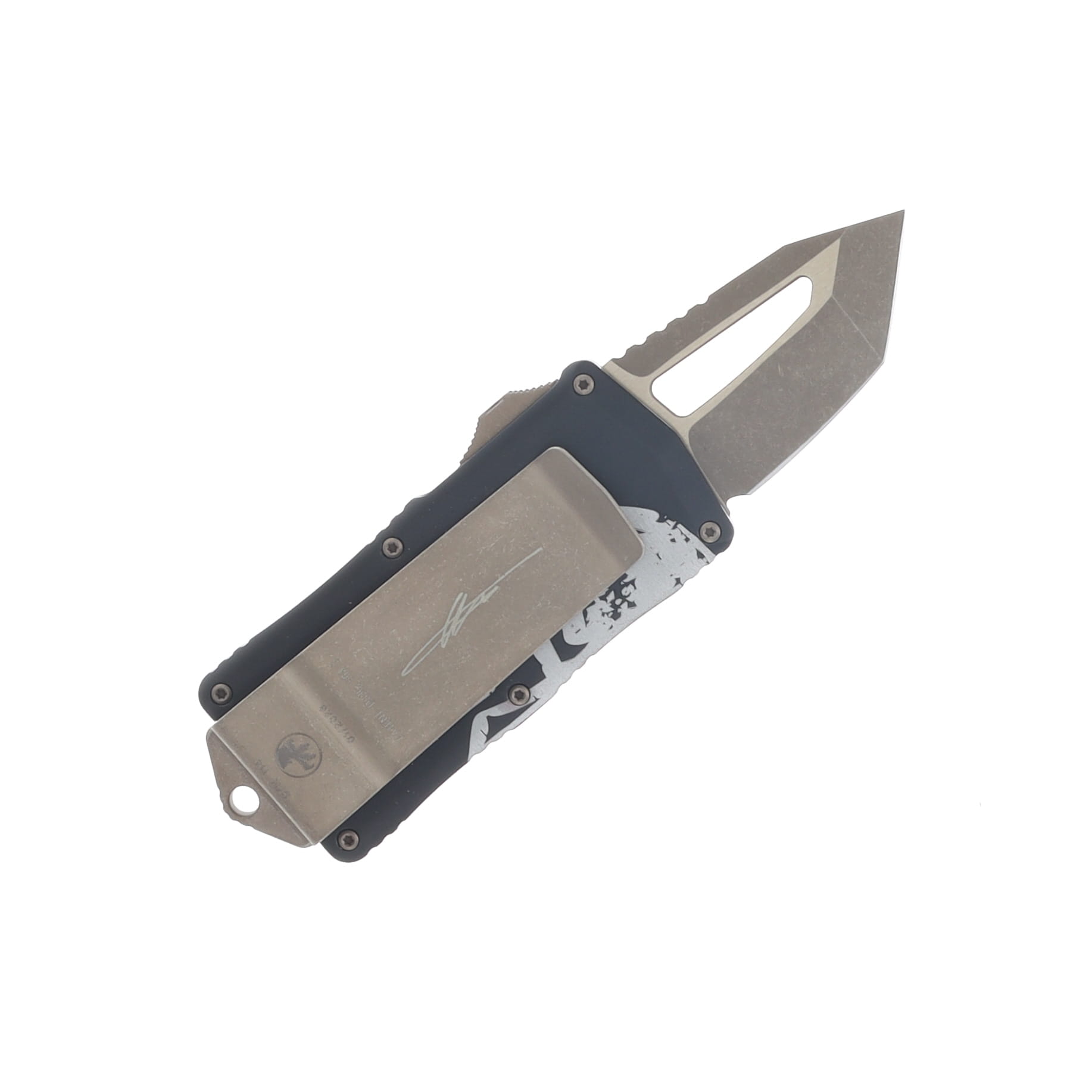 Microtech Exocet OTF Auto T/E Bronze Standard Molon Labe Signature Series AUMT15813MLS View 4