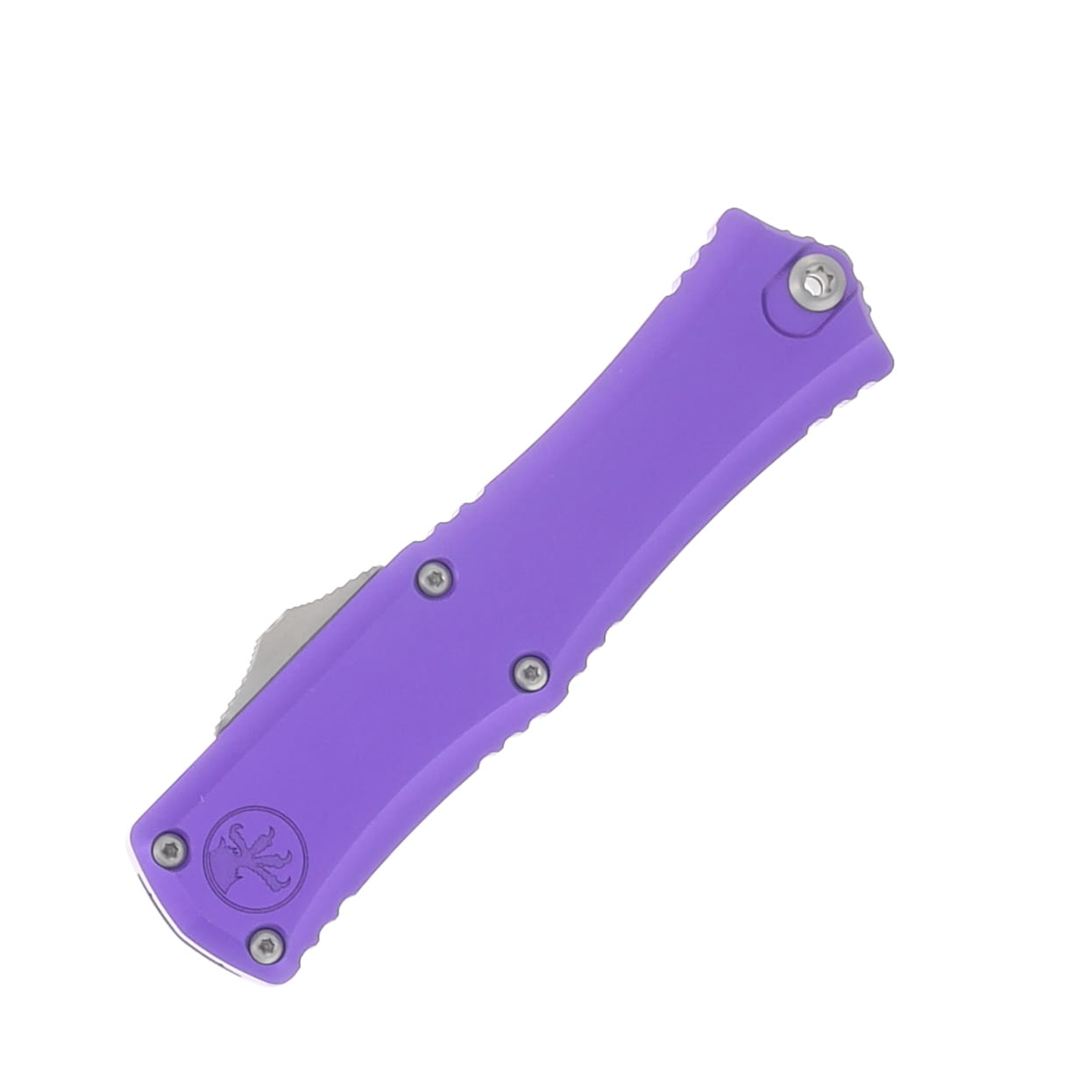Microtech Mini Hera II OTF Auto Stonewash Partially Serrated M390MK D/E Purple AUMT1702M11PU View 4