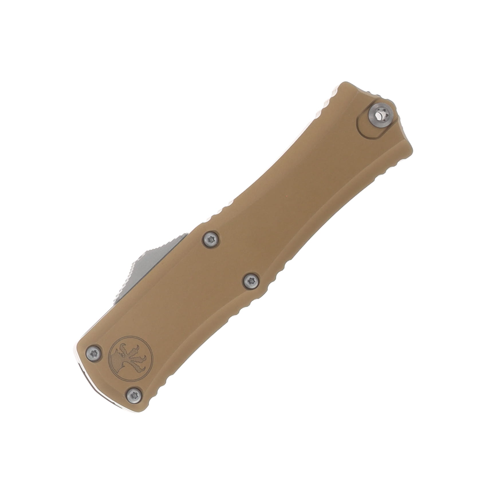 Microtech Mini Hera II OTF Auto Stonewash M390MK Recurve/Tan AUMT1705M10TA View 3