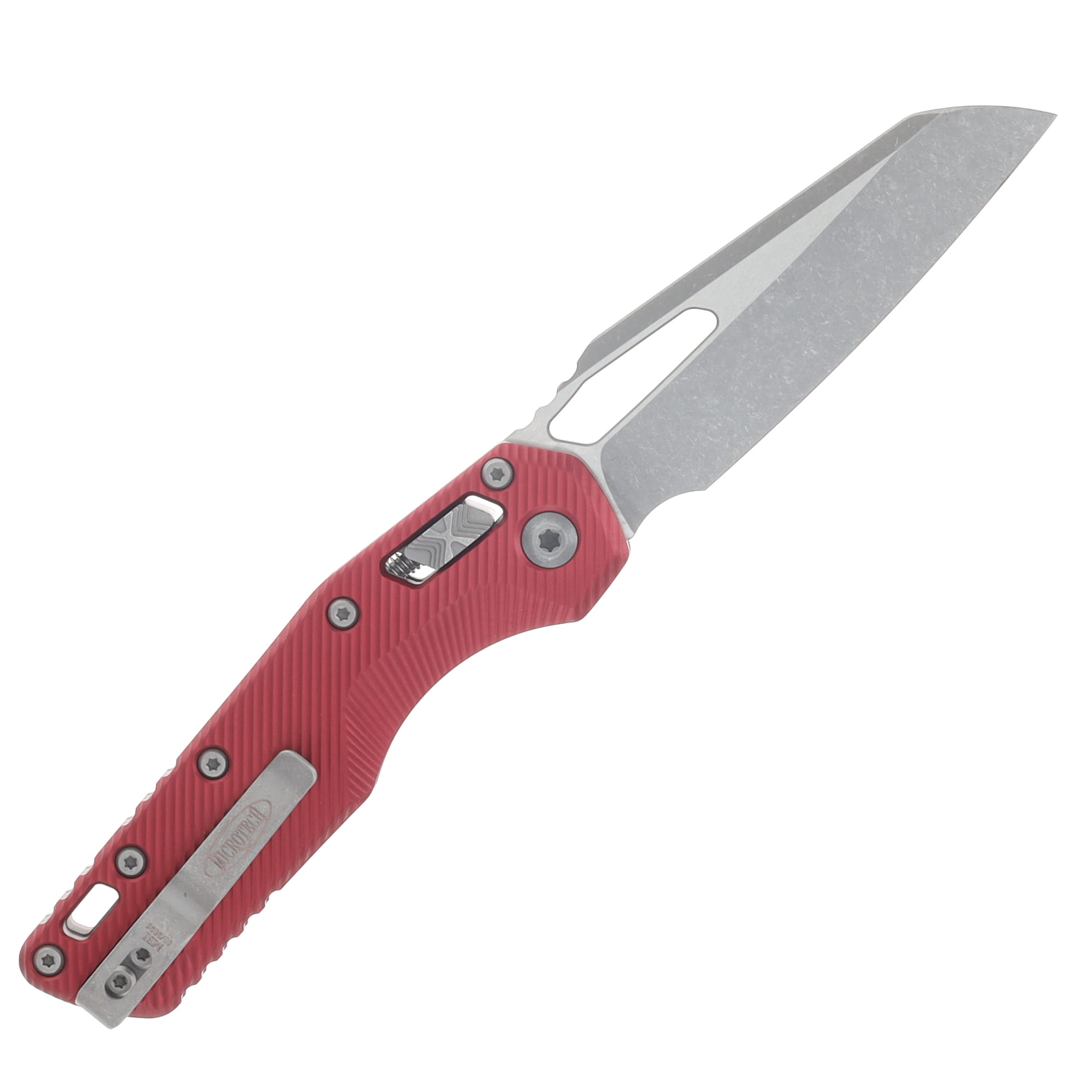 Microtech MSI S/E Folding Knife Merlot Fluted Aluminum - Apocalyptic Blade MT21010APFLMR View 3