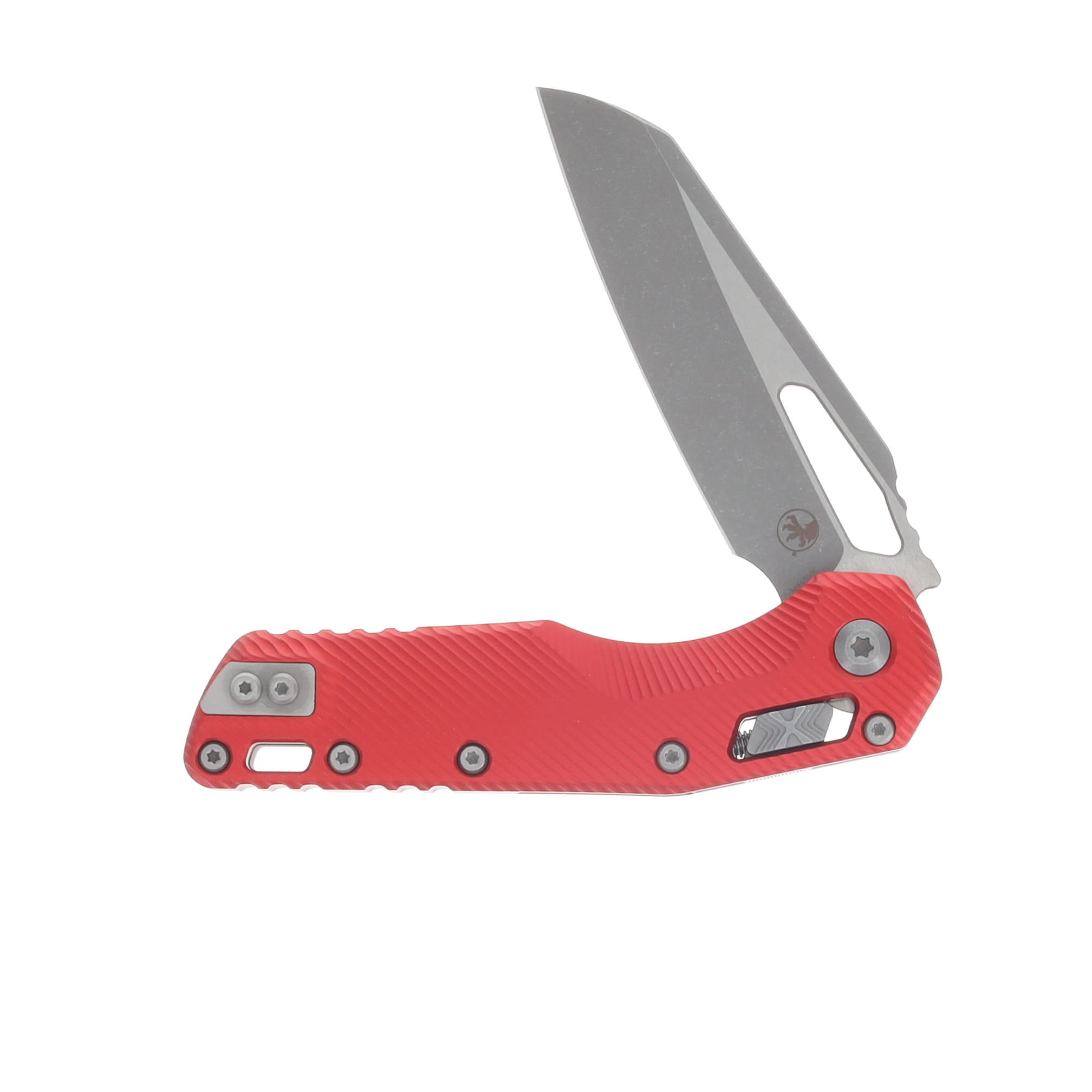 Microtech MSI S/E Folding Knife Red Fluted Aluminum - Apocalyptic Blade MT21010APFLRD View 3
