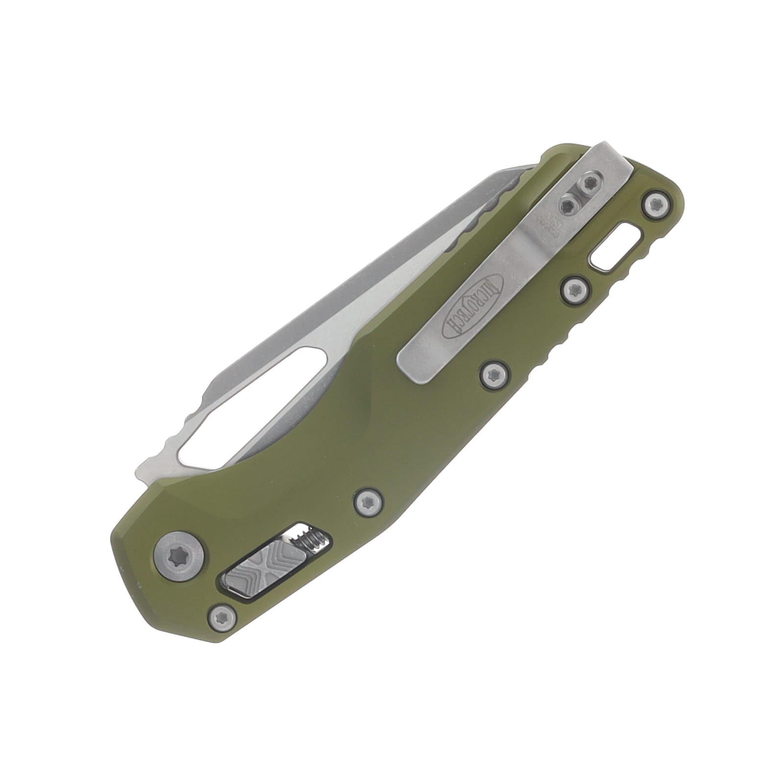 Microtech MSI S/E Folding Knife OD Green Aluminum - Apocalyptic Blade MT21010APOD View 4