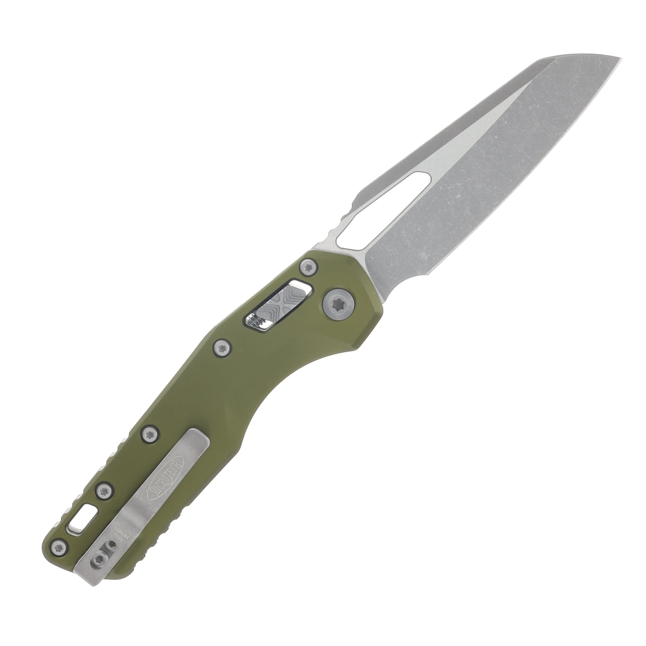Microtech MSI S/E Folding Knife OD Green Aluminum - Apocalyptic Blade MT21010APOD View 2
