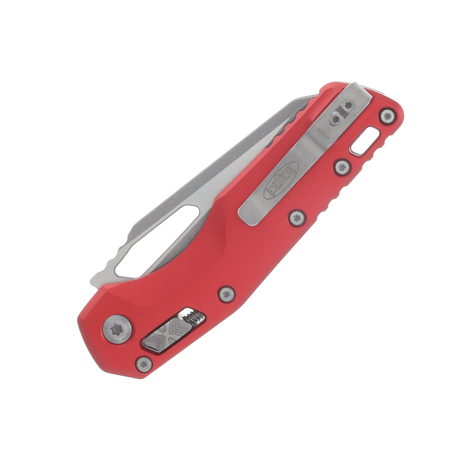 Microtech MSI S/E Folding Knife Red Aluminum - Apocalyptic Blade MT21010APRD View 5