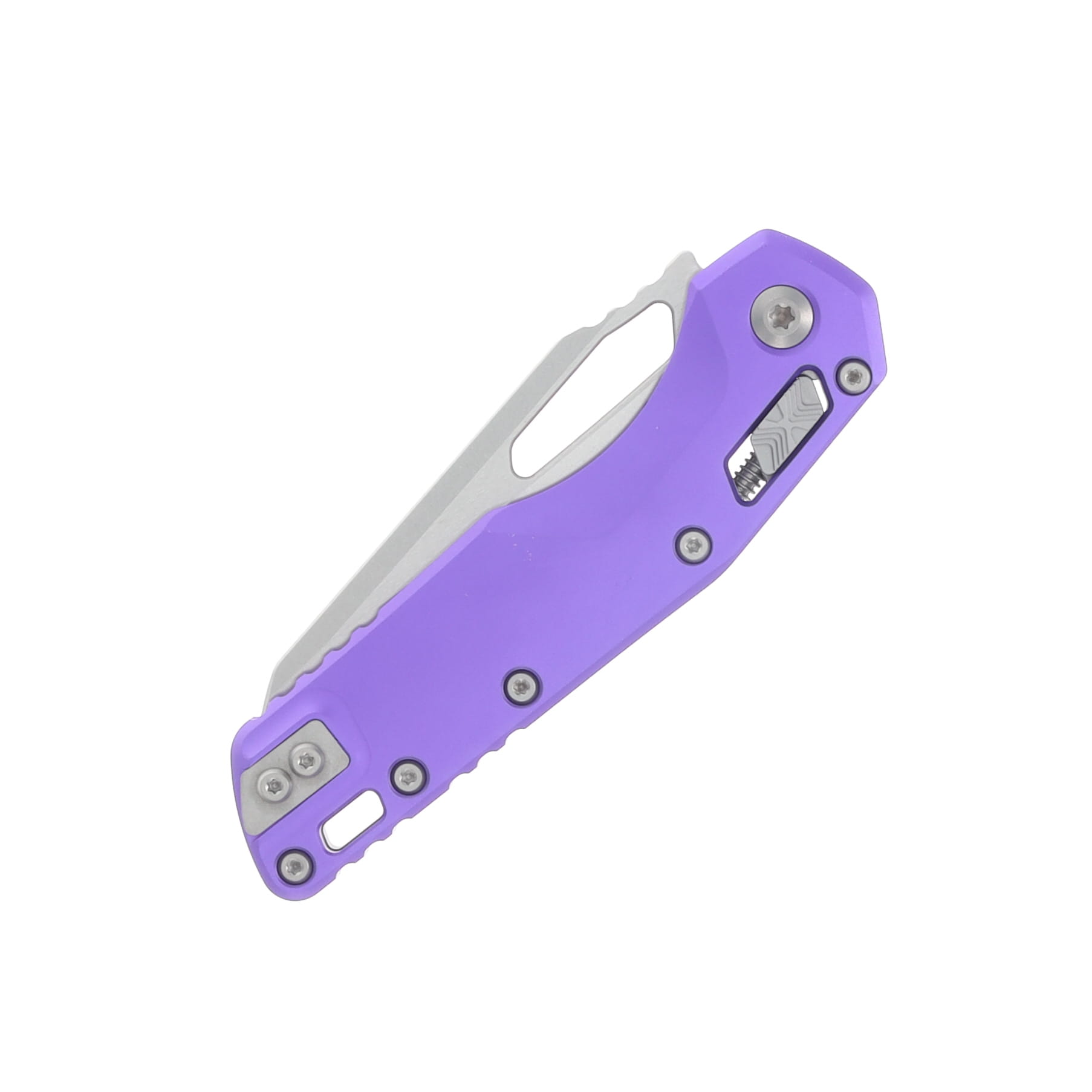 Microtech MSI S/E Folding Knife Purple Aluminum - Stonewash Blade MT21010PU View 4