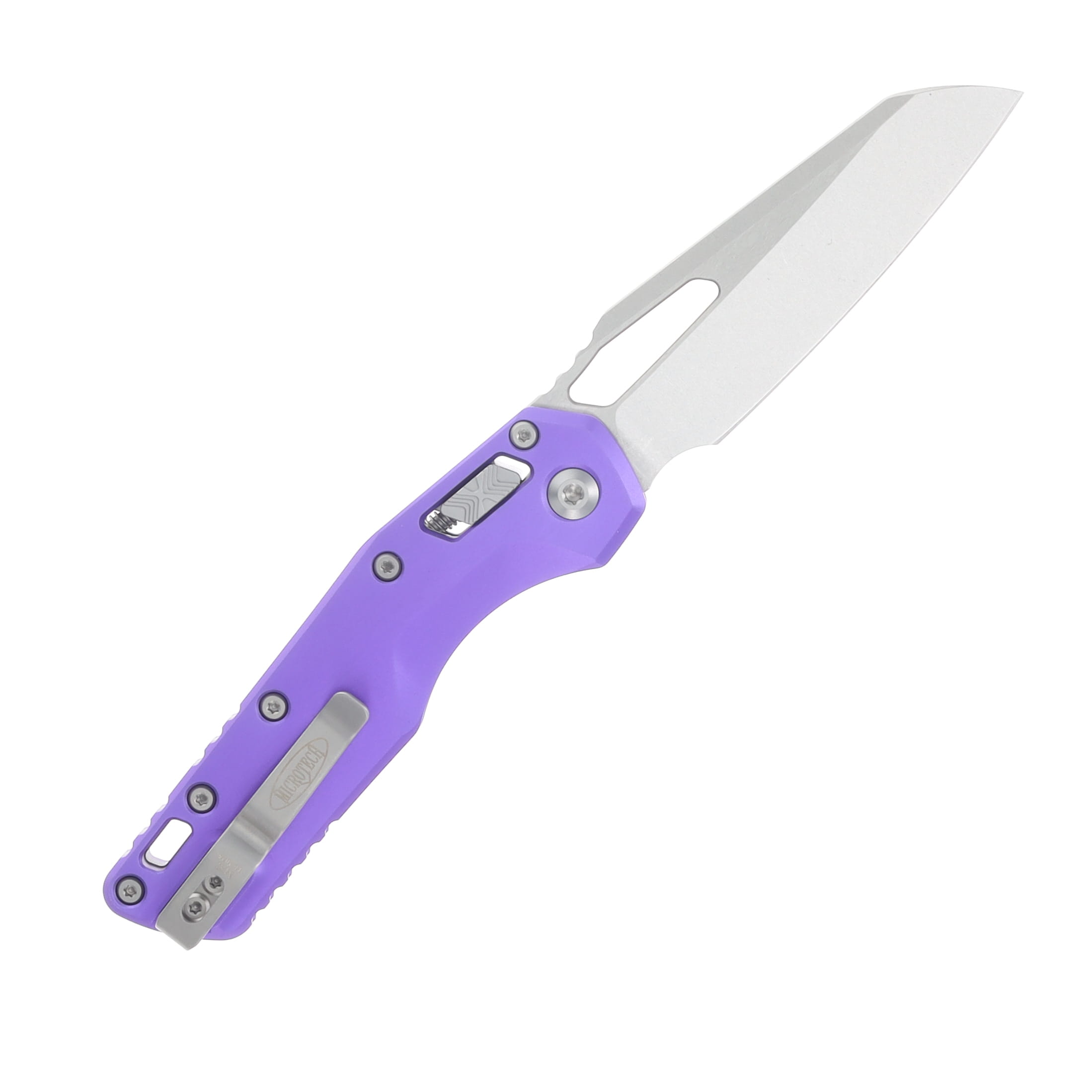 Microtech MSI S/E Folding Knife Purple Aluminum - Stonewash Blade MT21010PU View 2