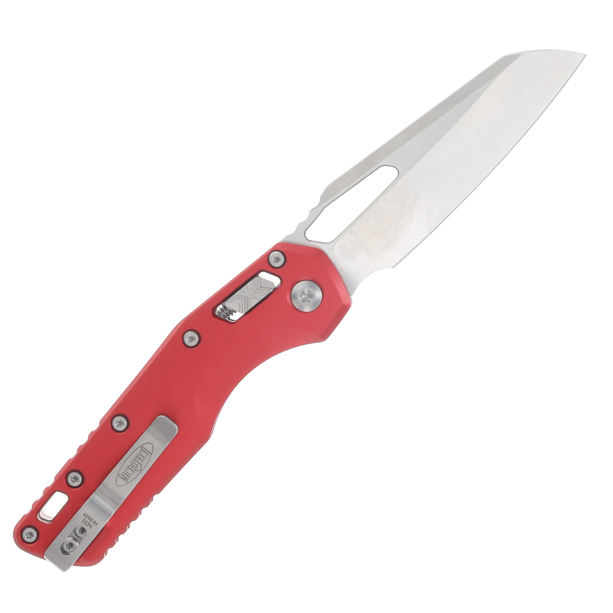 Microtech MSI S/E Folding Knife Red Aluminum - Stonewash Blade MT21010RD View 2
