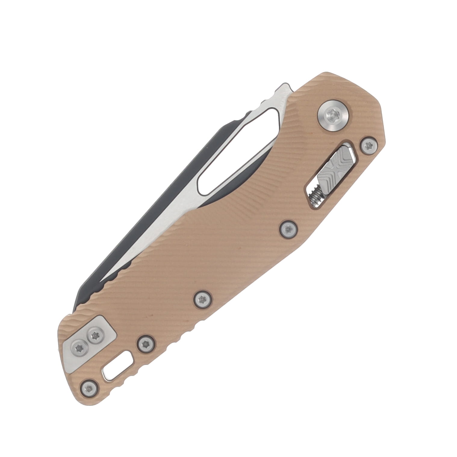 Microtech MSI S/E Folding Knife Brown Fluted Alum 2-Tone Black Blade MT2101FLBN View 5
