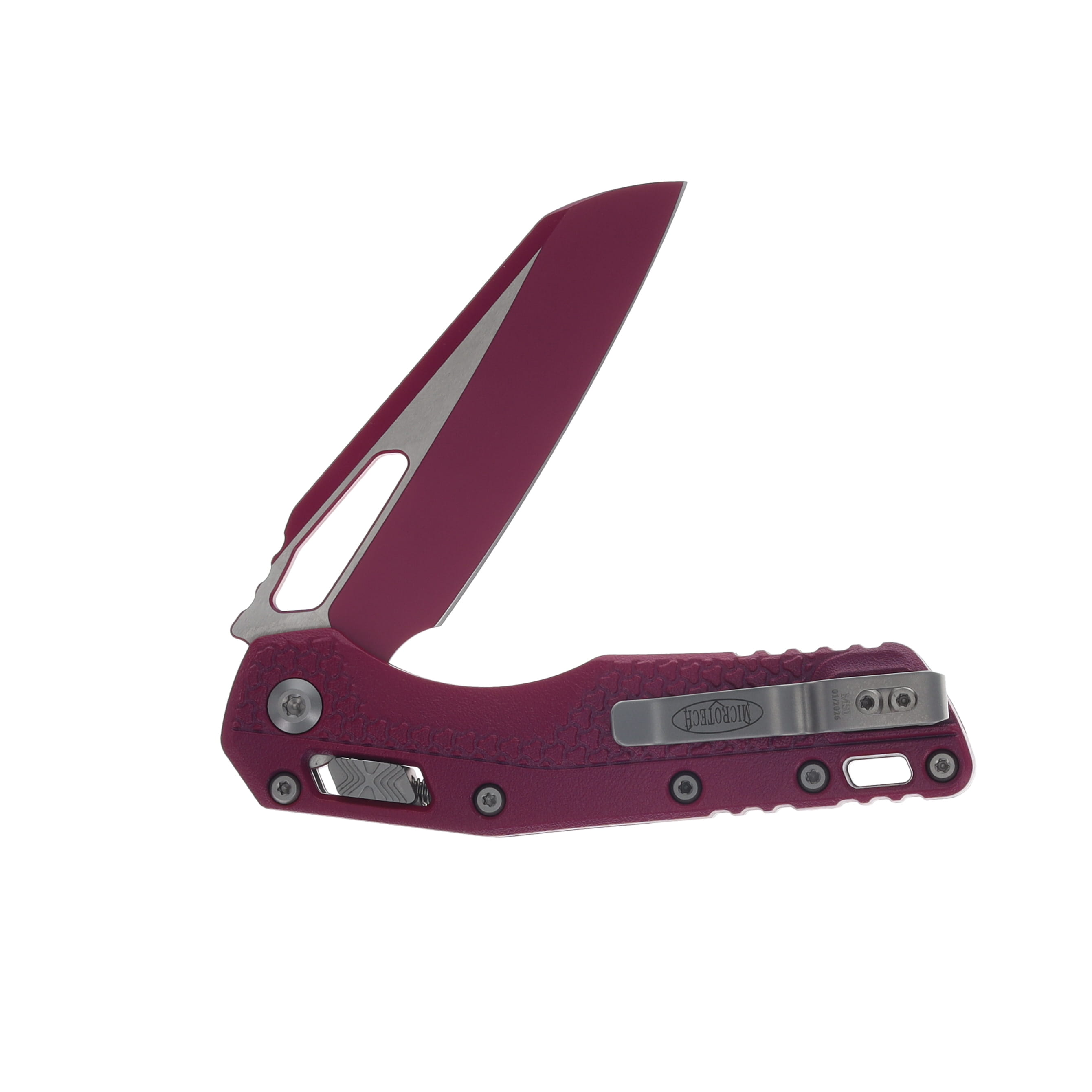 Microtech MSI Manual Folder S/E Tri-Grip Polymer Sangria Cerakote Standard MT210T1PMCSR View 4