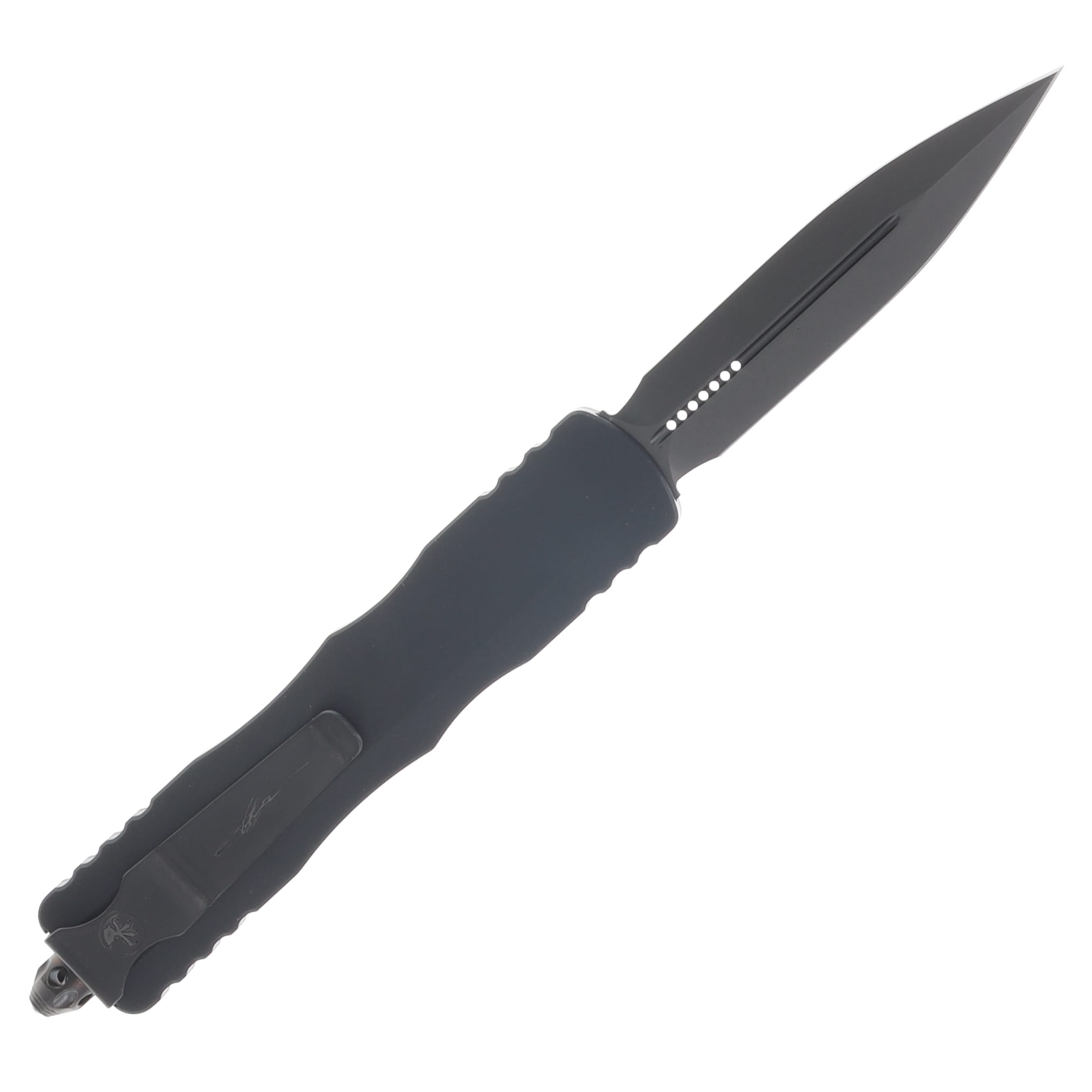 Microtech Dirac Delta OTF Automatic Knife Plain Edge Blackout D/E AUMT2271DLCTSH View 2