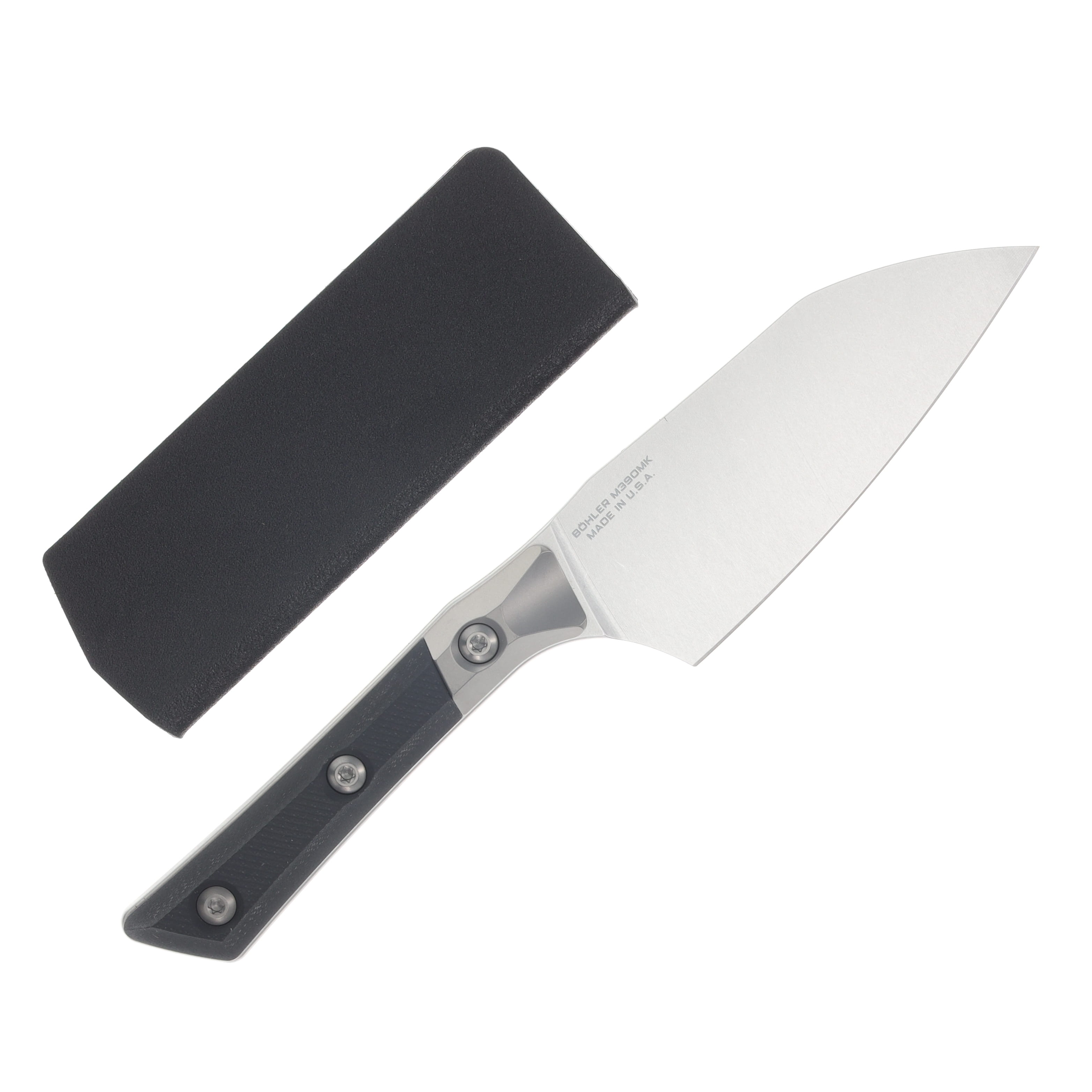 Microtech 4.2in Santoku Knife SW Standard Blade Titanium Bolster Black G-10 Handle MT3300B10BK View 2