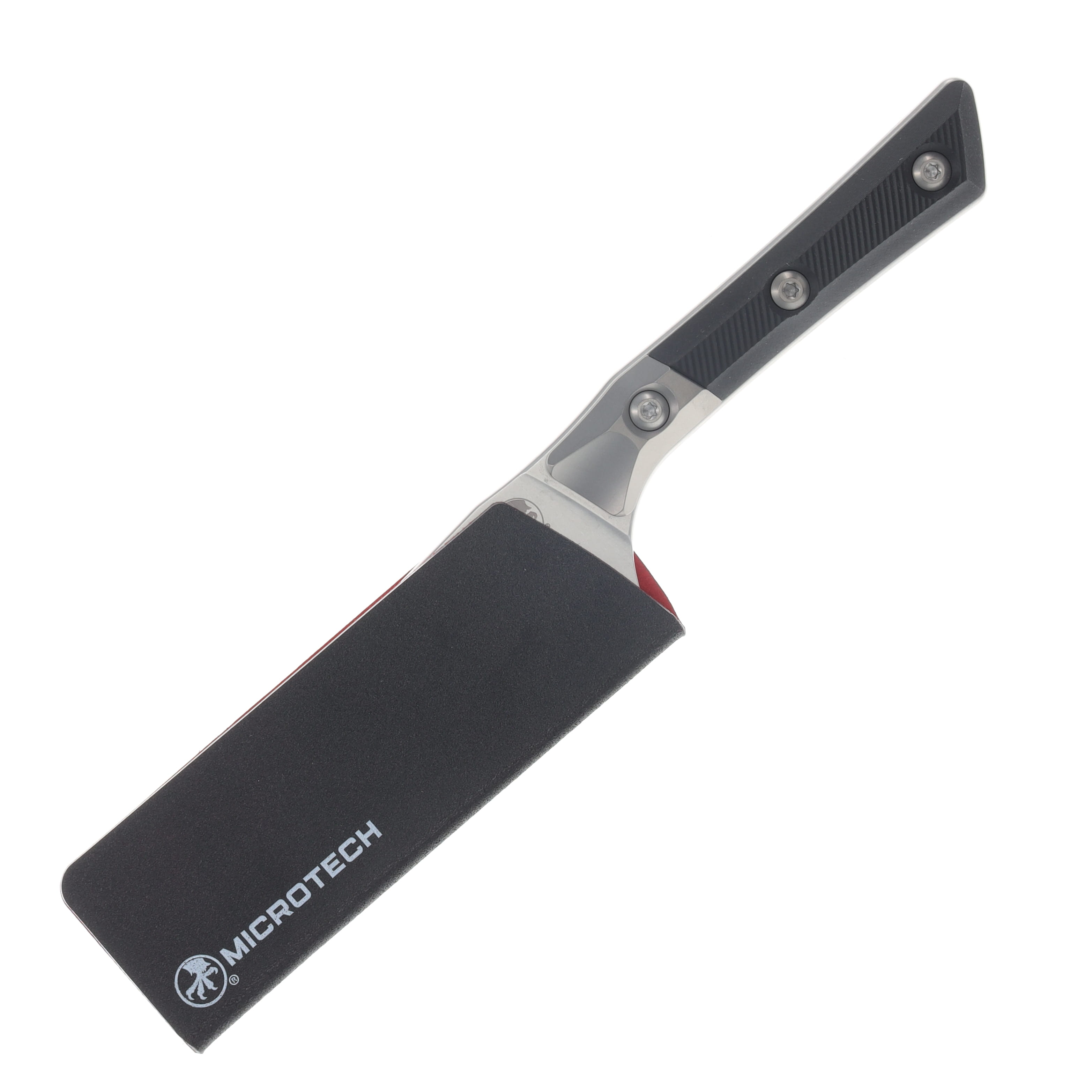 Microtech 4.2in Santoku Knife SW Standard Blade Titanium Bolster Black G-10 Handle MT3300B10BK View 3