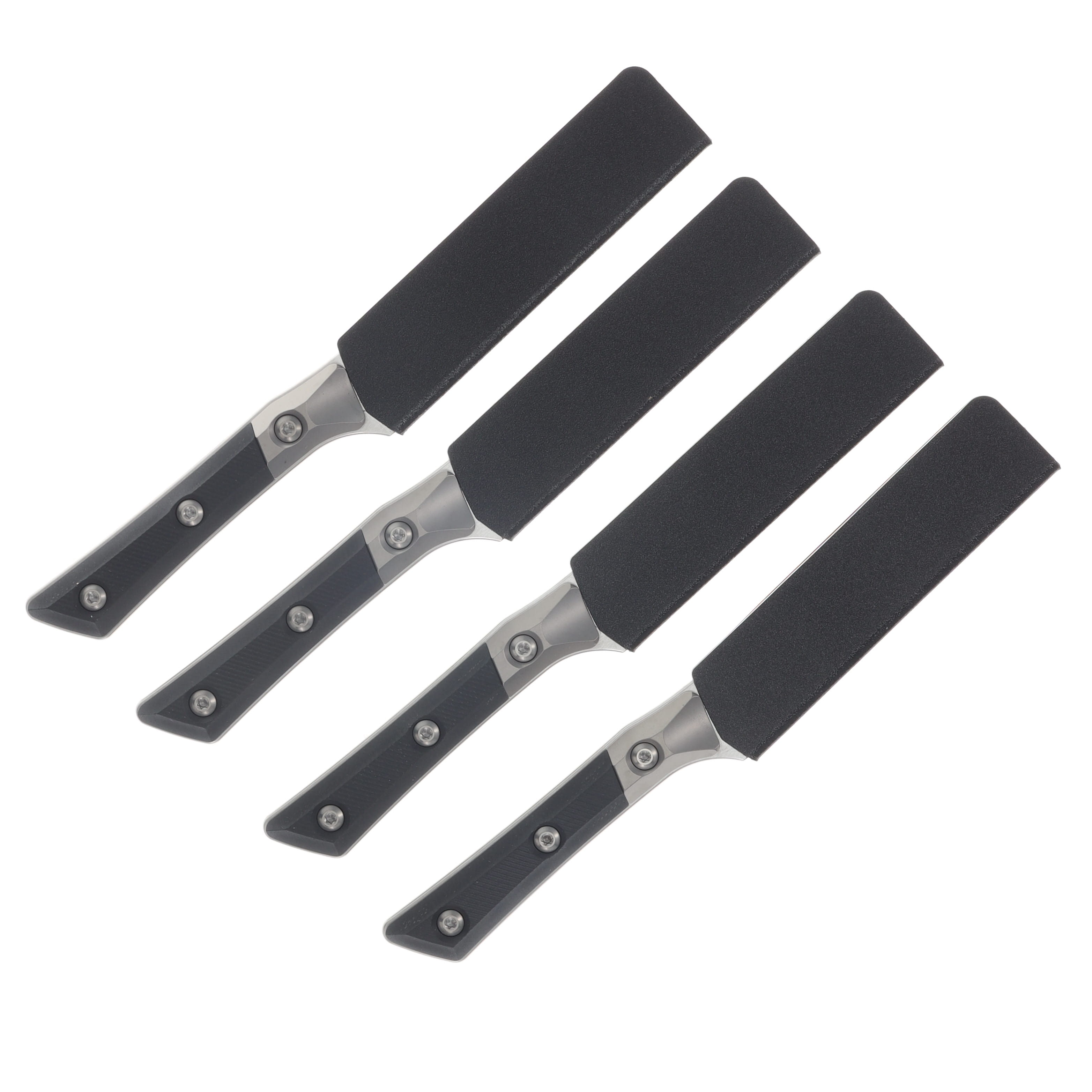Microtech 4.5in Steak Knife 4 Pc Set Stonewash Standard Blades Black G-10 Handles MT3600B10SETBK View 3