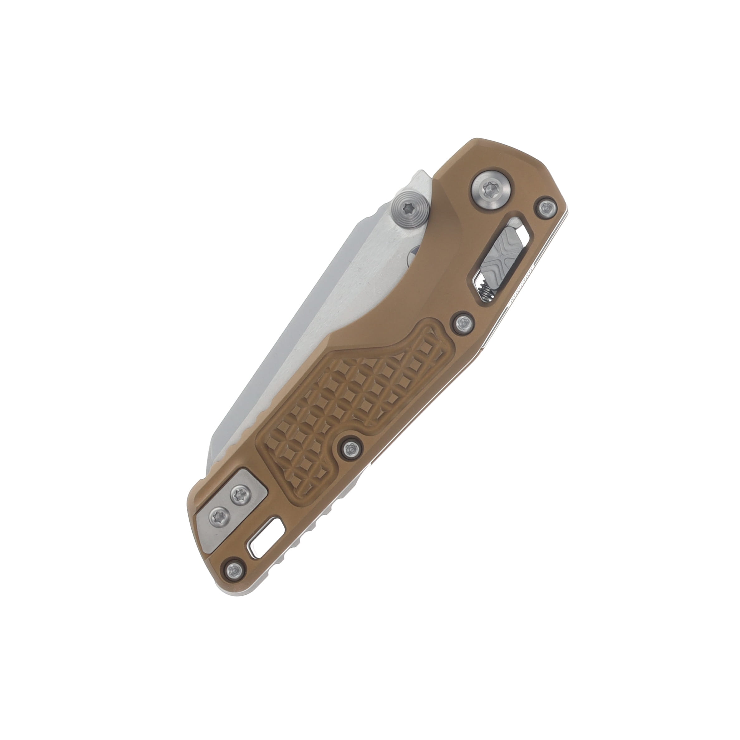 Microtech MSI Mini RAM-LOK Folding Knife Stonewash M390MK/Frag-Patterned Tan MT210M10FRTA View 6