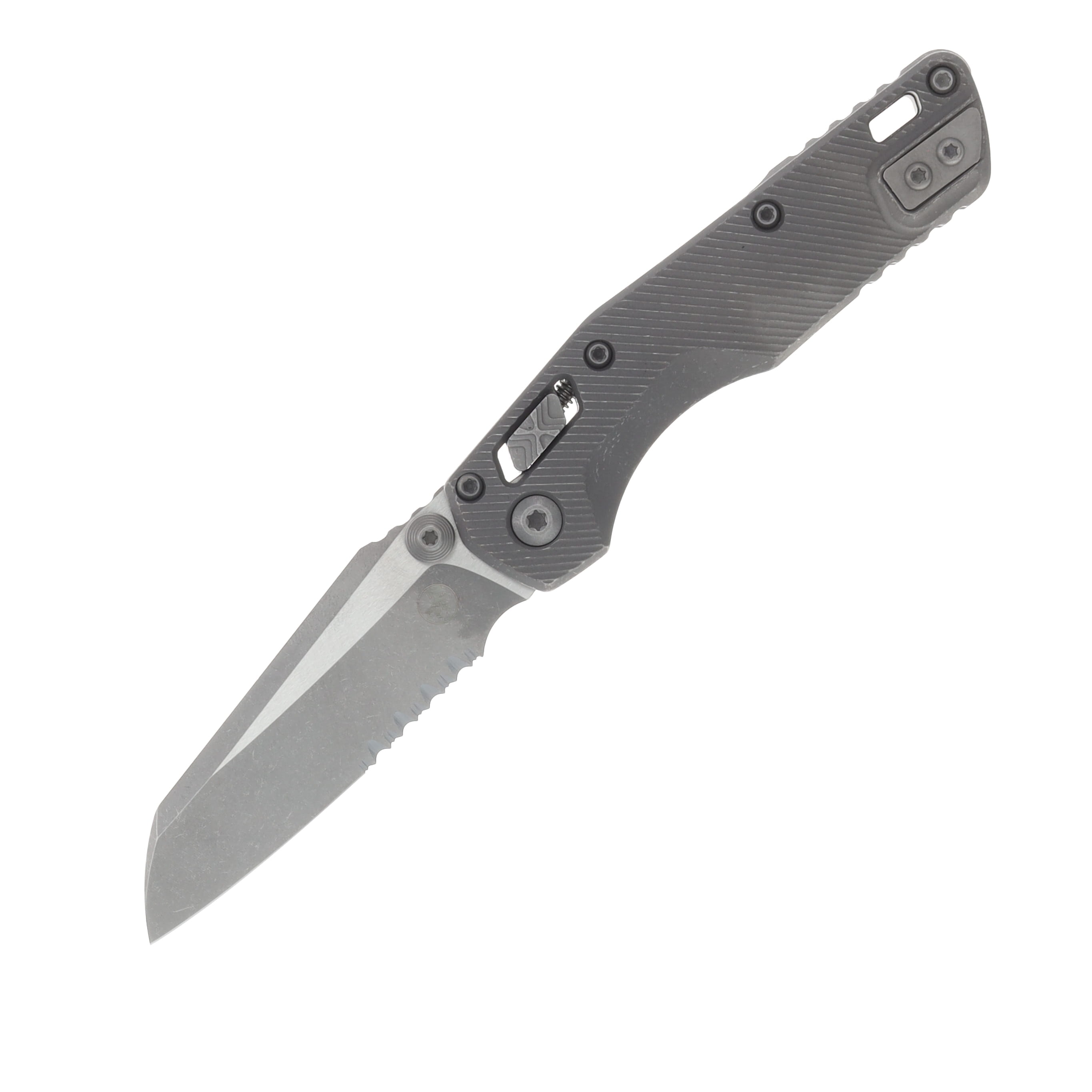 Marfione MSI Mini Crossbar Lock Partially Serrated Apocalyptic M390MK/Apocalyptic Fluted Titanium MT210M11APFLMS1 View 1