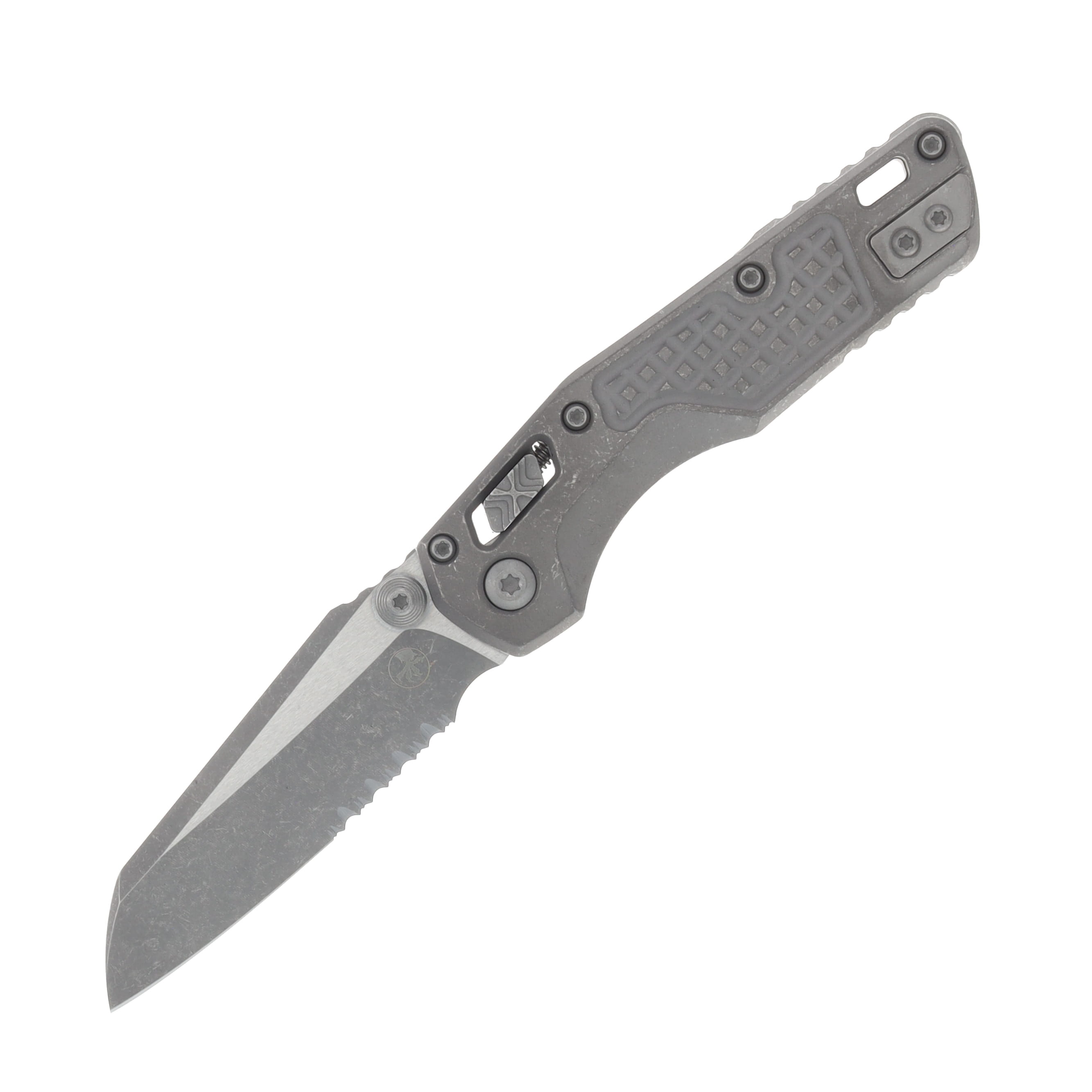 Marfione MSI Mini Crossbar Lock Partially Serrated Apocalyptic M390MK/Apocalyptic Frag Patterned Titanium MT210M11APFRMS1 View 1