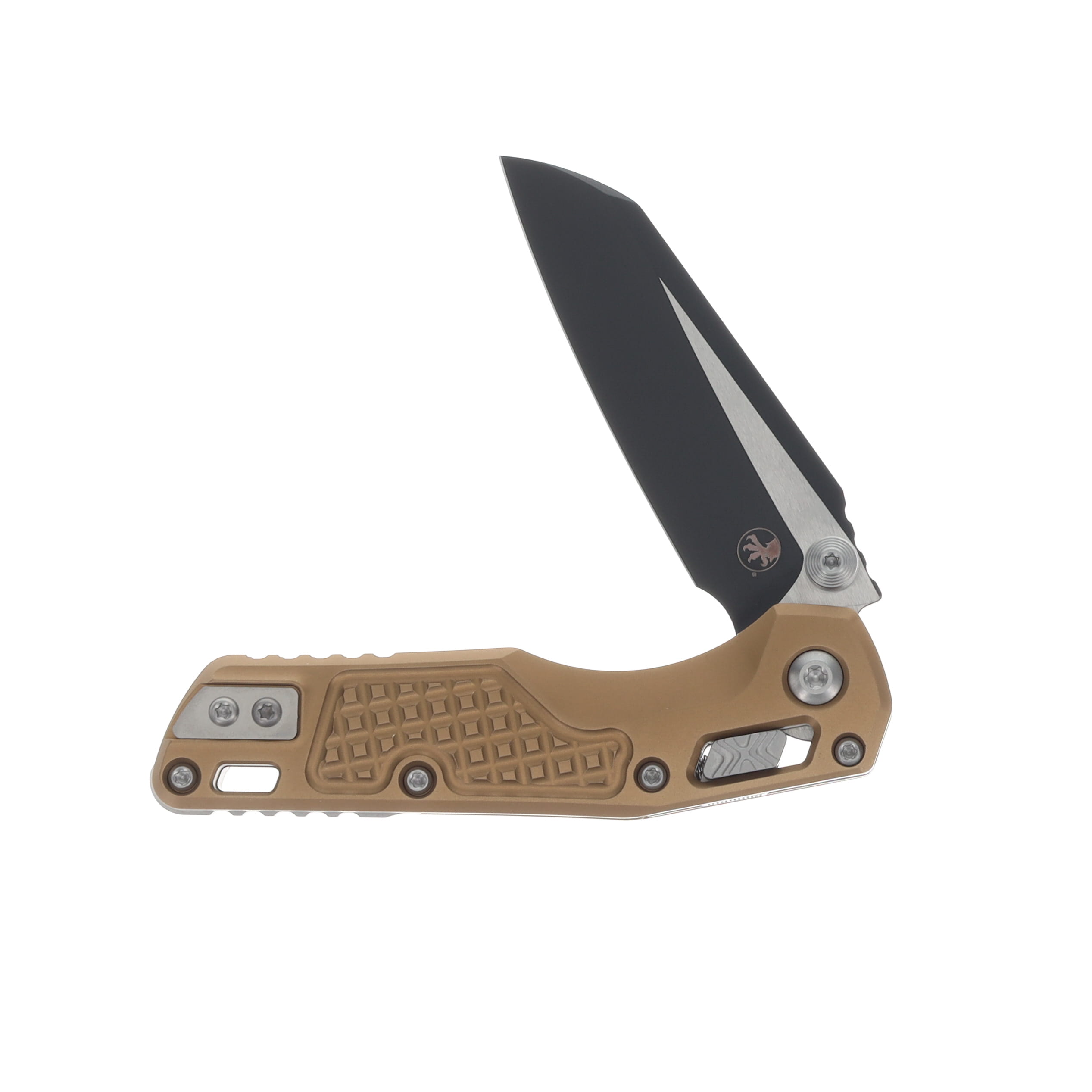 Microtech MSI Mini RAM-LOK Folding Knife Black M390MK/Frag-Patterned Tan MT210M1FRTA View 3