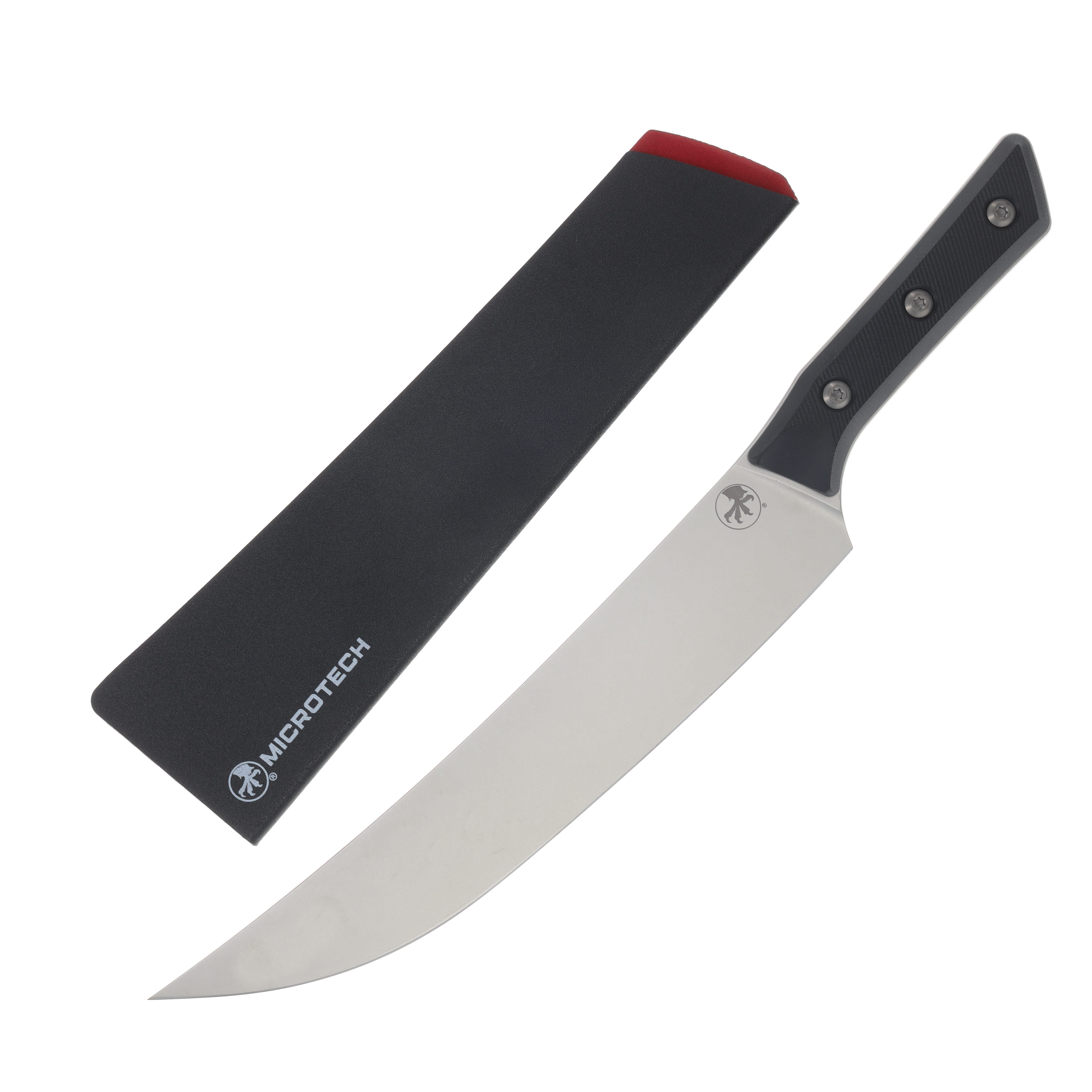 Microtech 10in Butcher Knife Stonewash Standard Blade Black G-10 Handle MT380010BK View 1