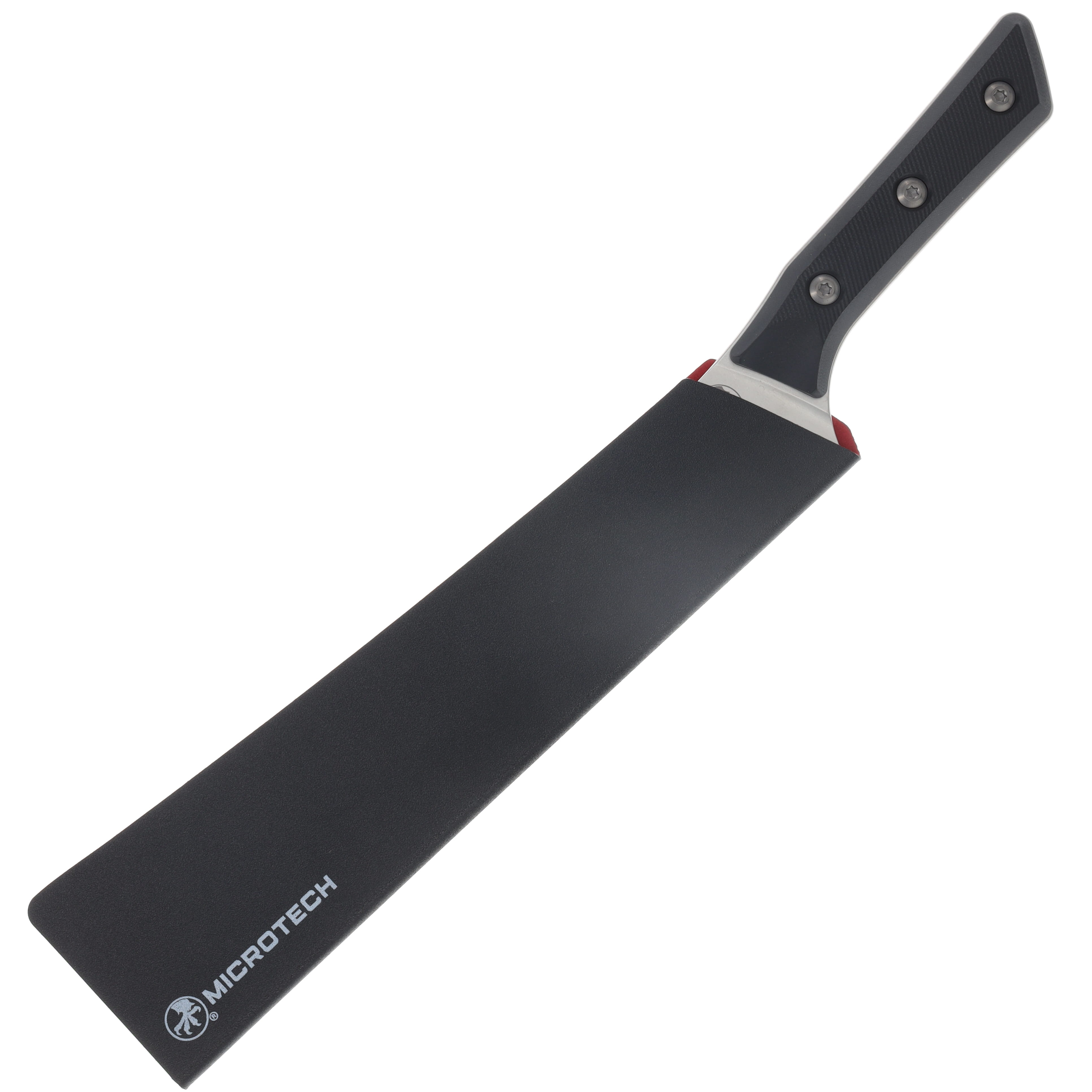 Microtech 10in Butcher Knife Stonewash Standard Blade Black G-10 Handle MT380010BK View 5