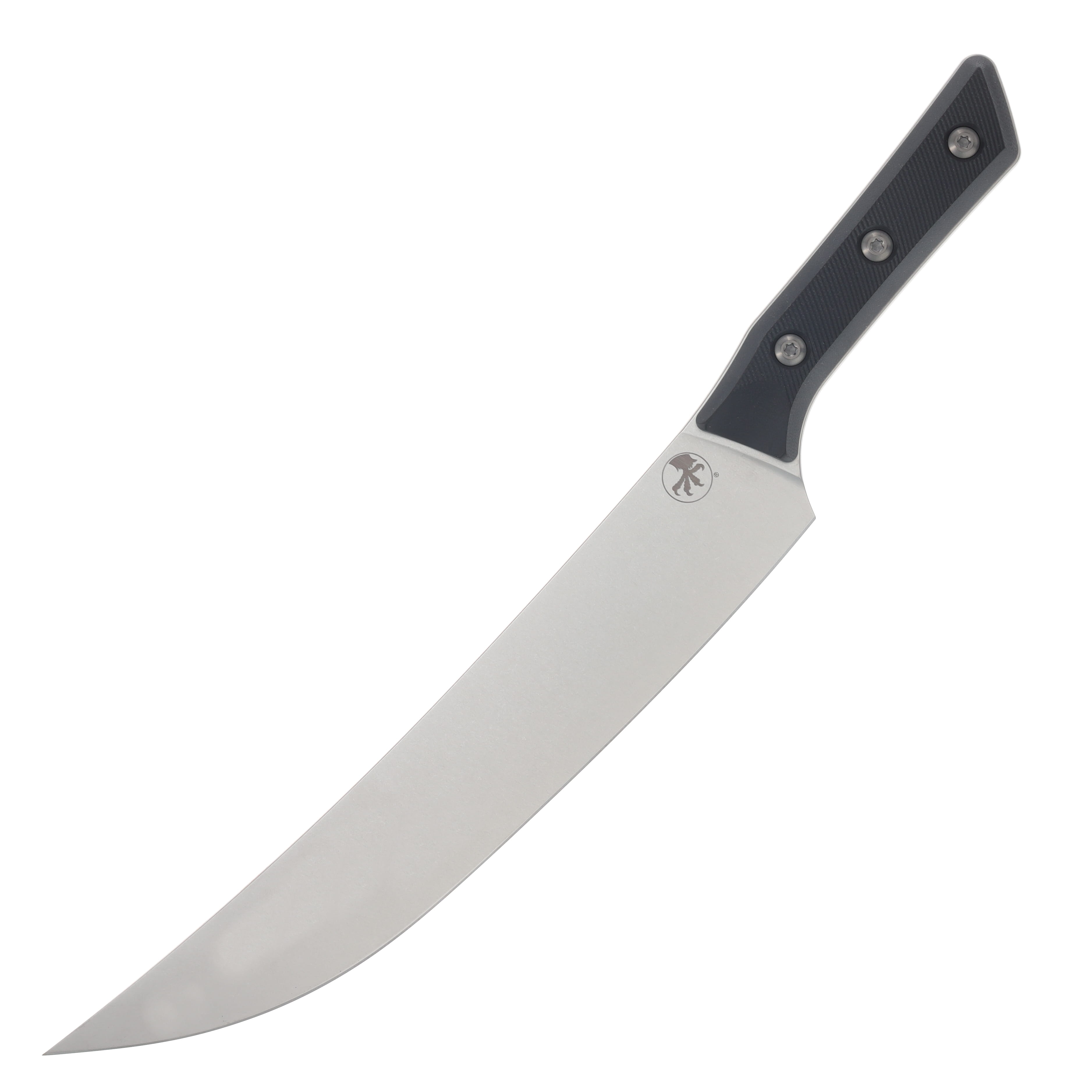 Microtech 10in Butcher Knife Stonewash Standard Blade Black G-10 Handle MT380010BK View 3
