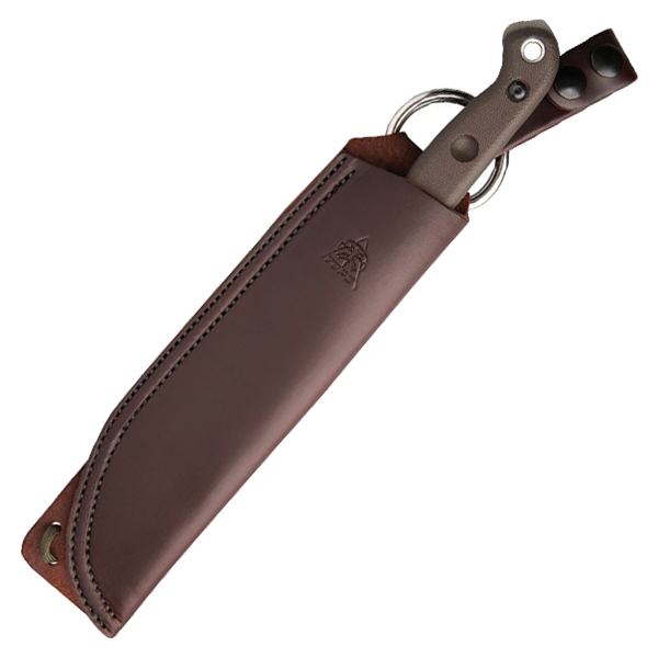TOPS Brush Wolf Fixed Blade Green Micarta 6.5in Sawback Nessmuk TPBWLF-02 View 2