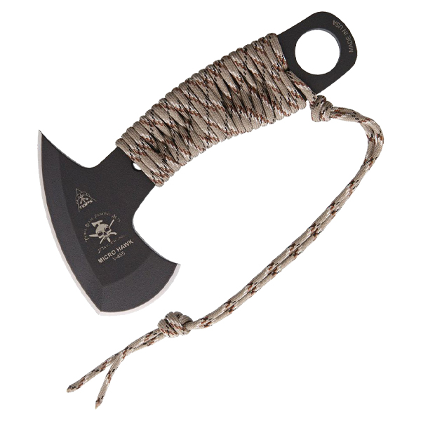 TOPS Micro Hawk EDC Axe Karambit Hybrid Camo Paracord 6.9 Inch TPMHAWK-01 View 1