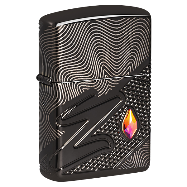 Zippo Z Pattern Design Multicut 360 Photo Image High Polish Black ZP46928 View 3